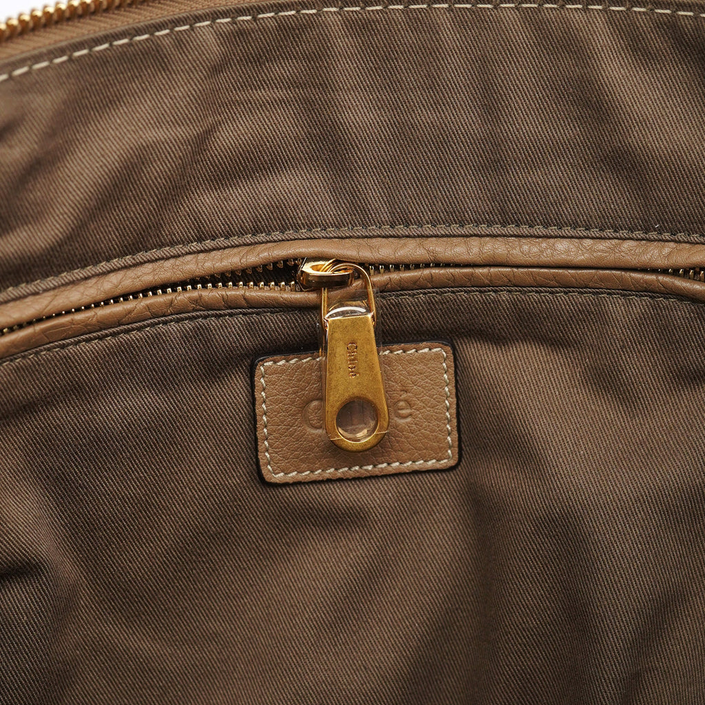 Light Brown Leather Large Marcie Shoulder Bag