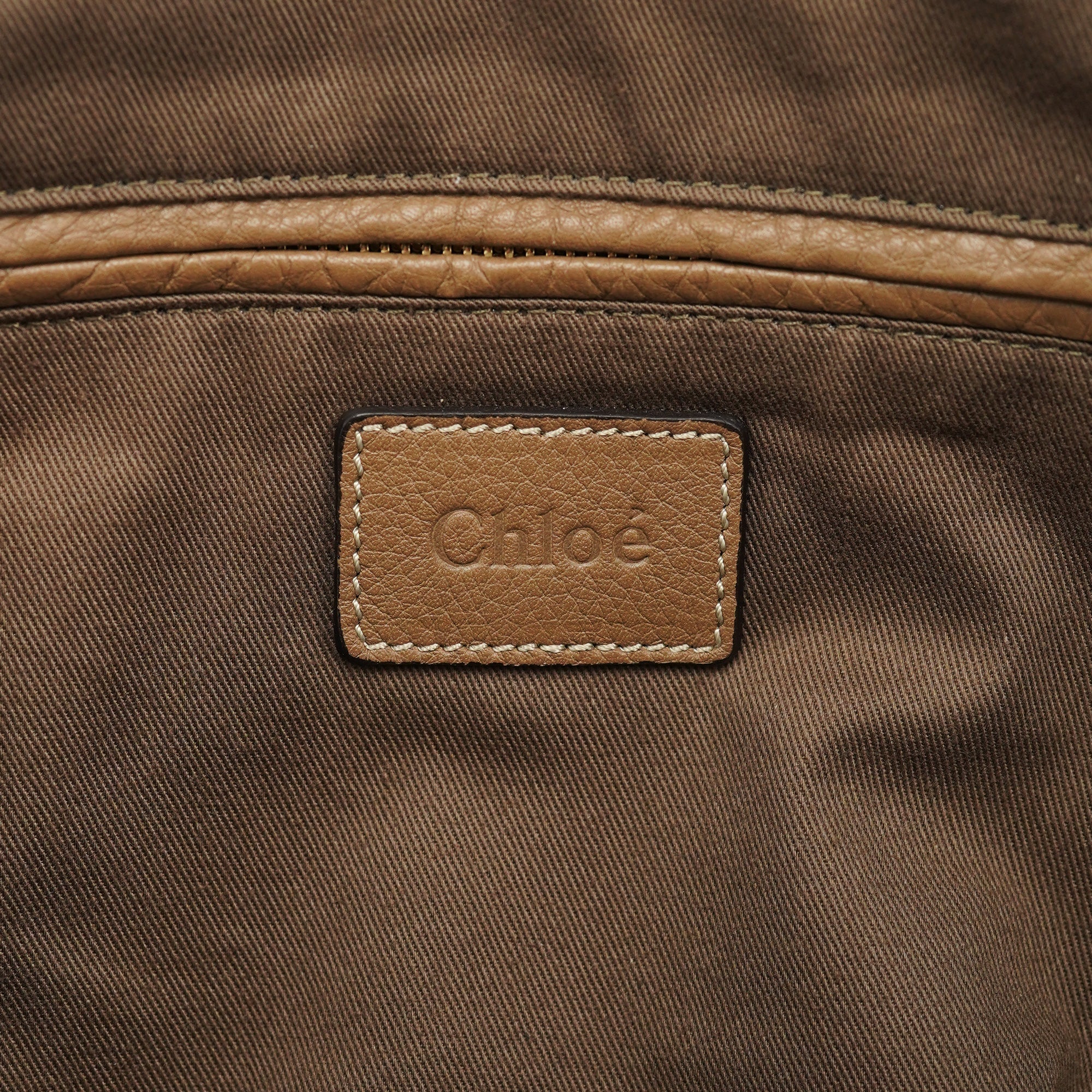Light Brown Leather Large Marcie Shoulder Bag