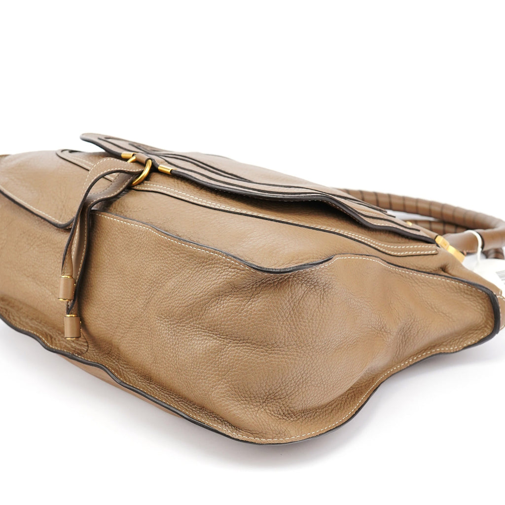 Light Brown Leather Large Marcie Shoulder Bag