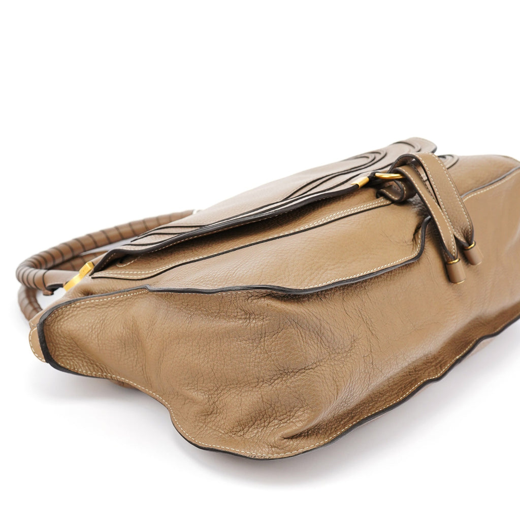 Light Brown Leather Large Marcie Shoulder Bag