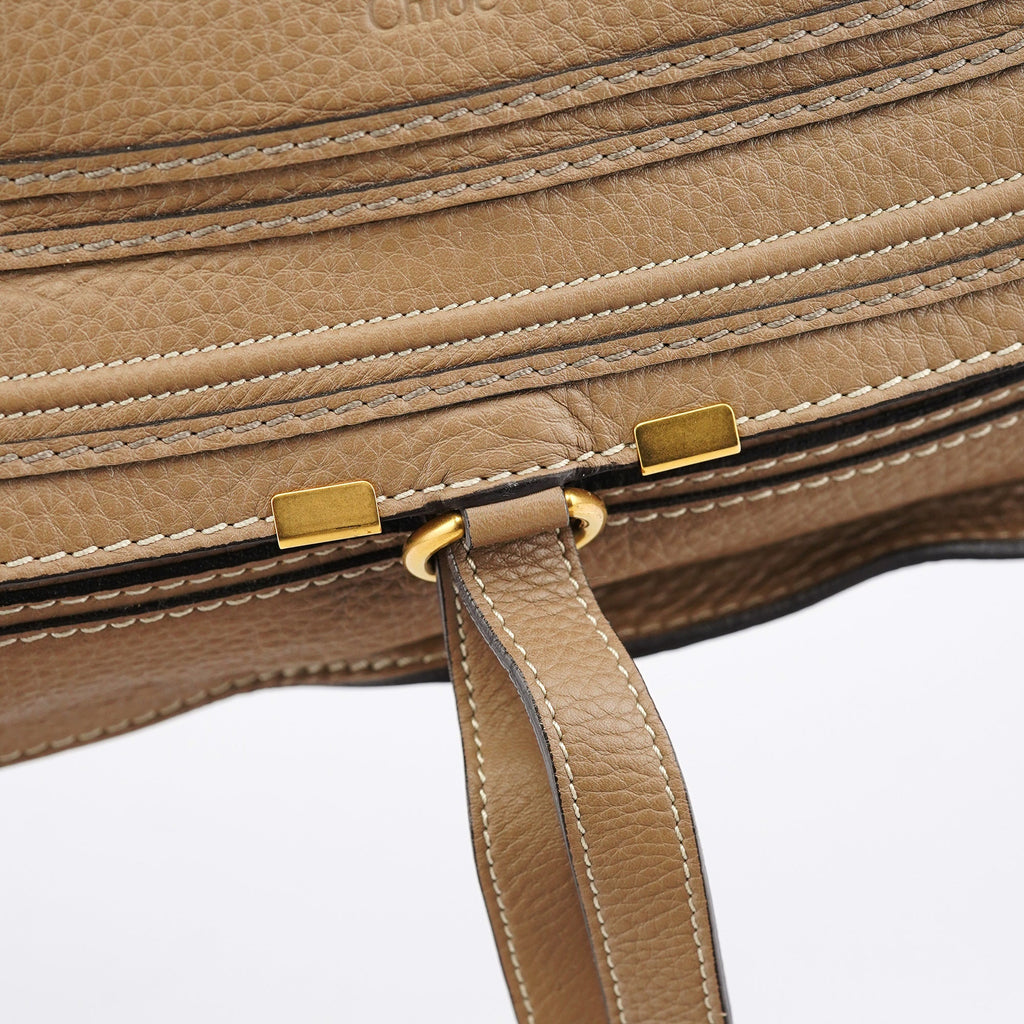 Light Brown Leather Large Marcie Shoulder Bag