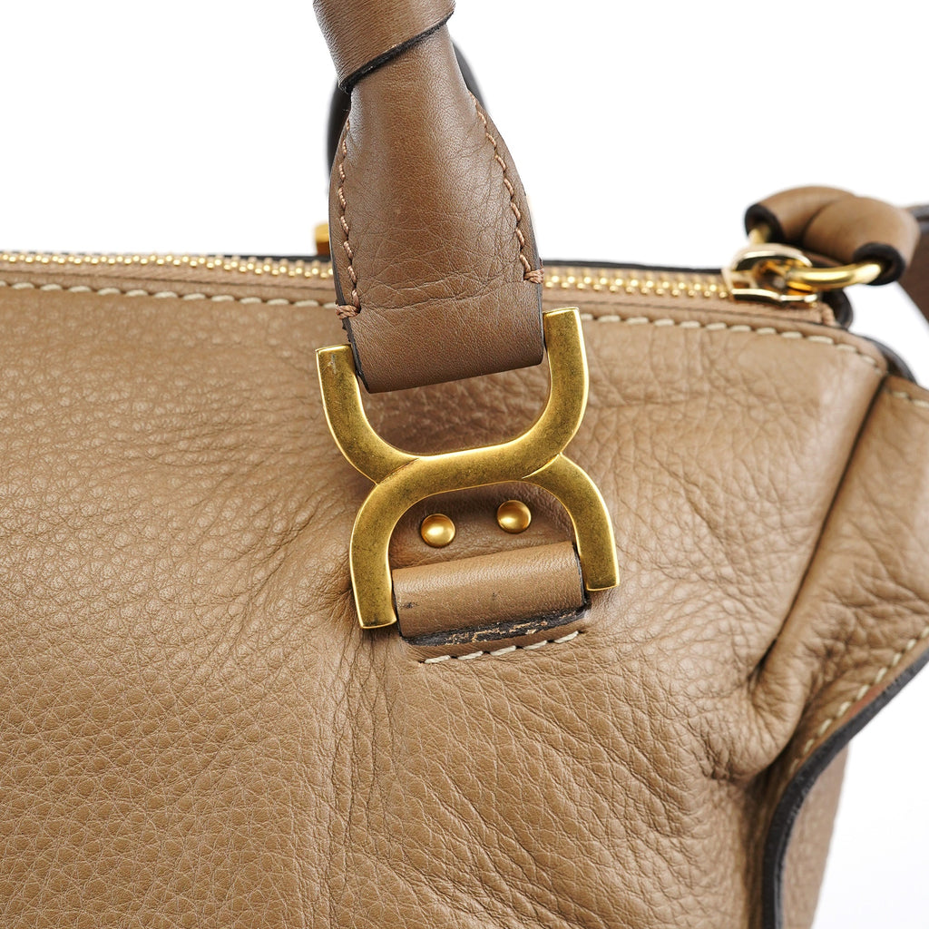 Light Brown Leather Large Marcie Shoulder Bag