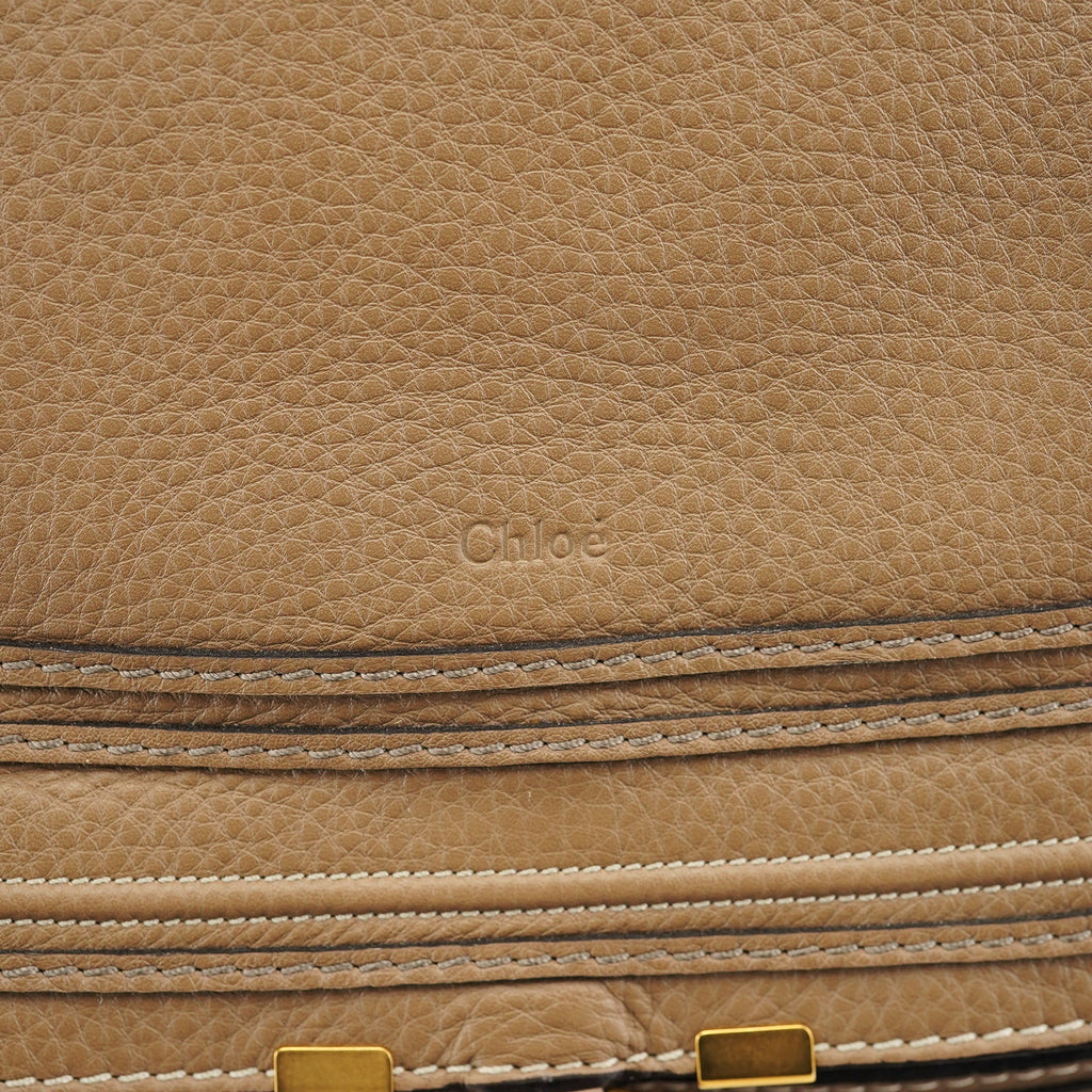 Light Brown Leather Large Marcie Shoulder Bag