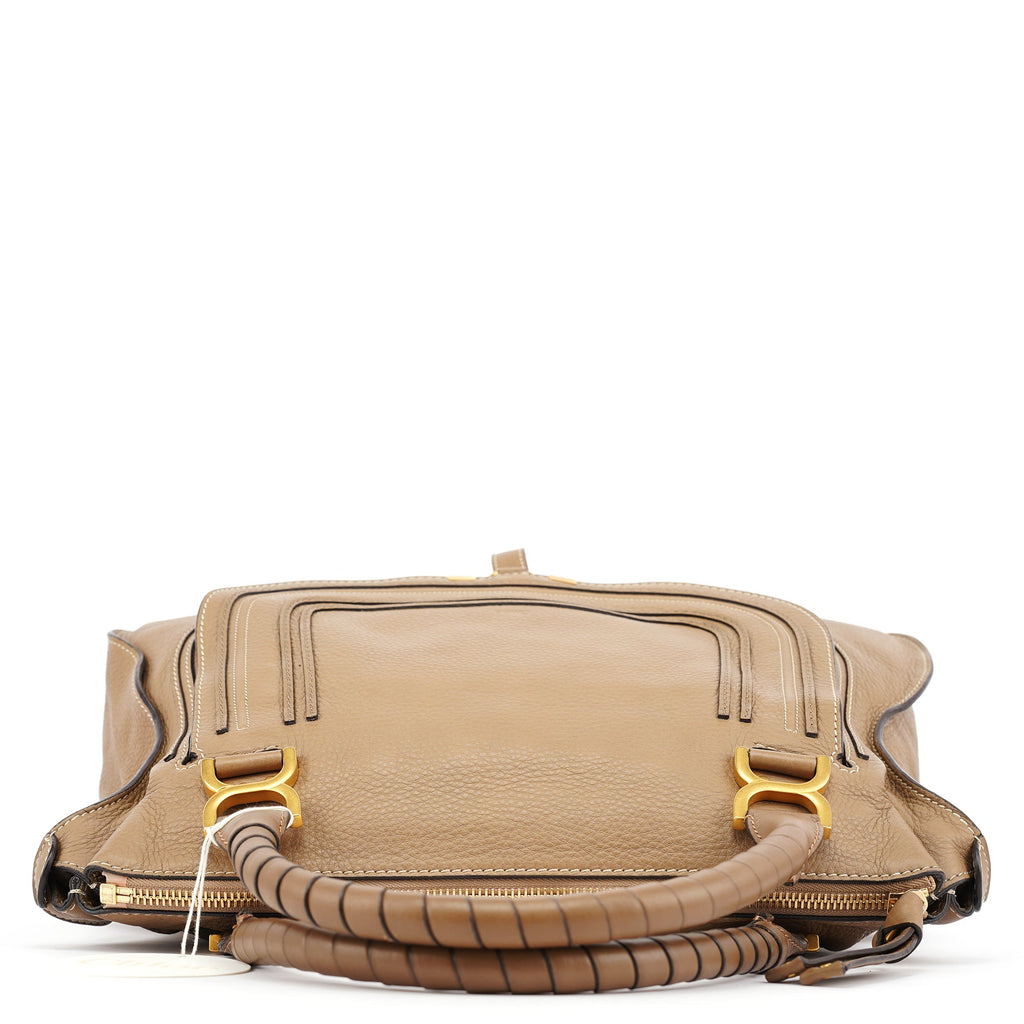 Light Brown Leather Large Marcie Shoulder Bag