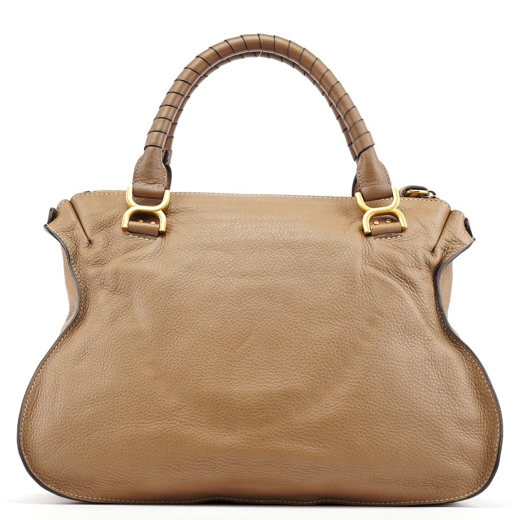 Light Brown Leather Large Marcie Shoulder Bag