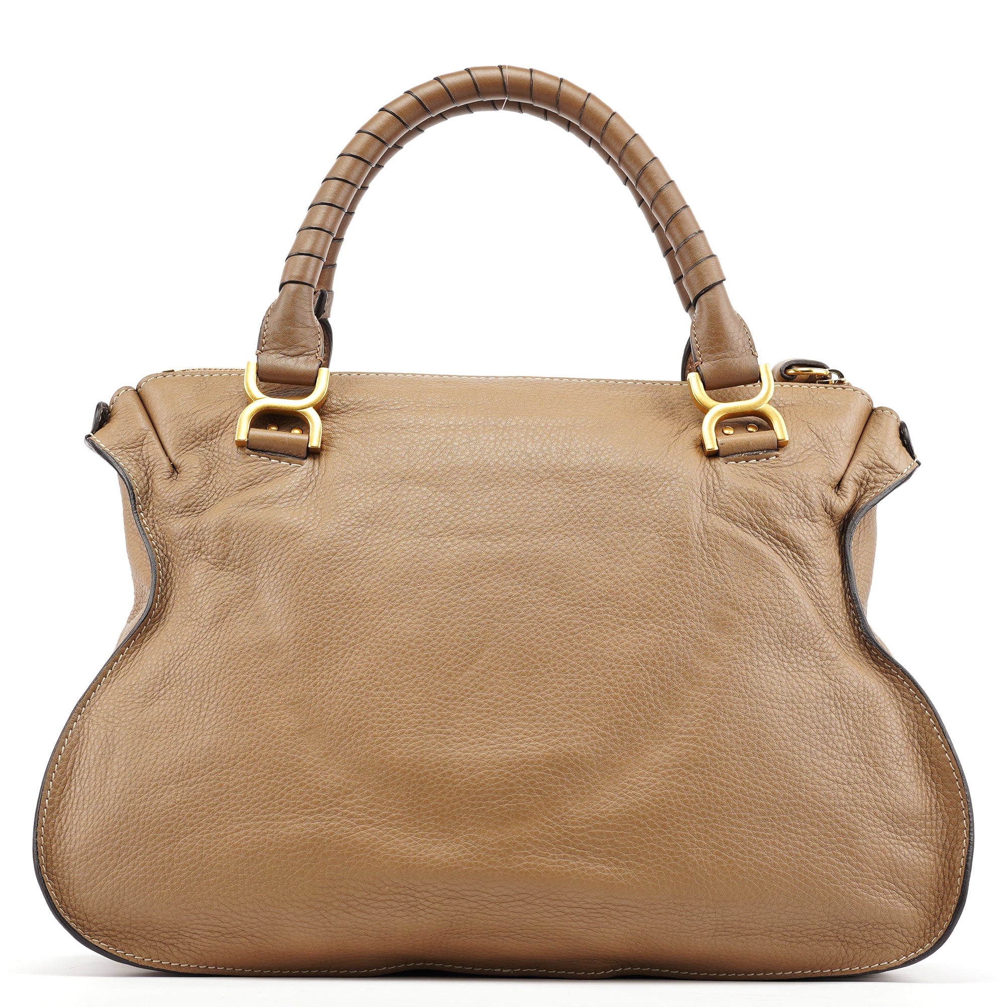 Light Brown Leather Large Marcie Shoulder Bag