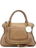 Light Brown Leather Large Marcie Shoulder Bag