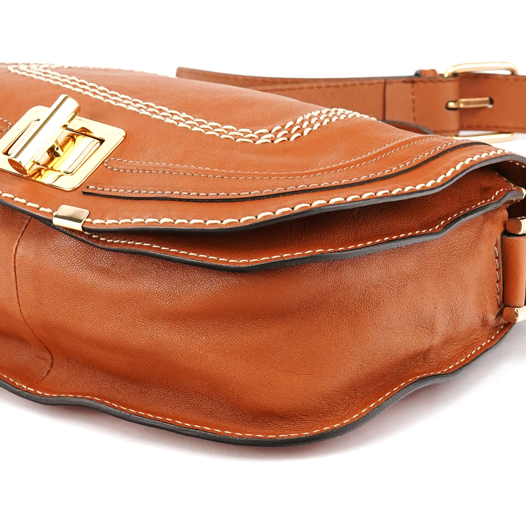 Light Brown Leather Marcie Crossbody Bag