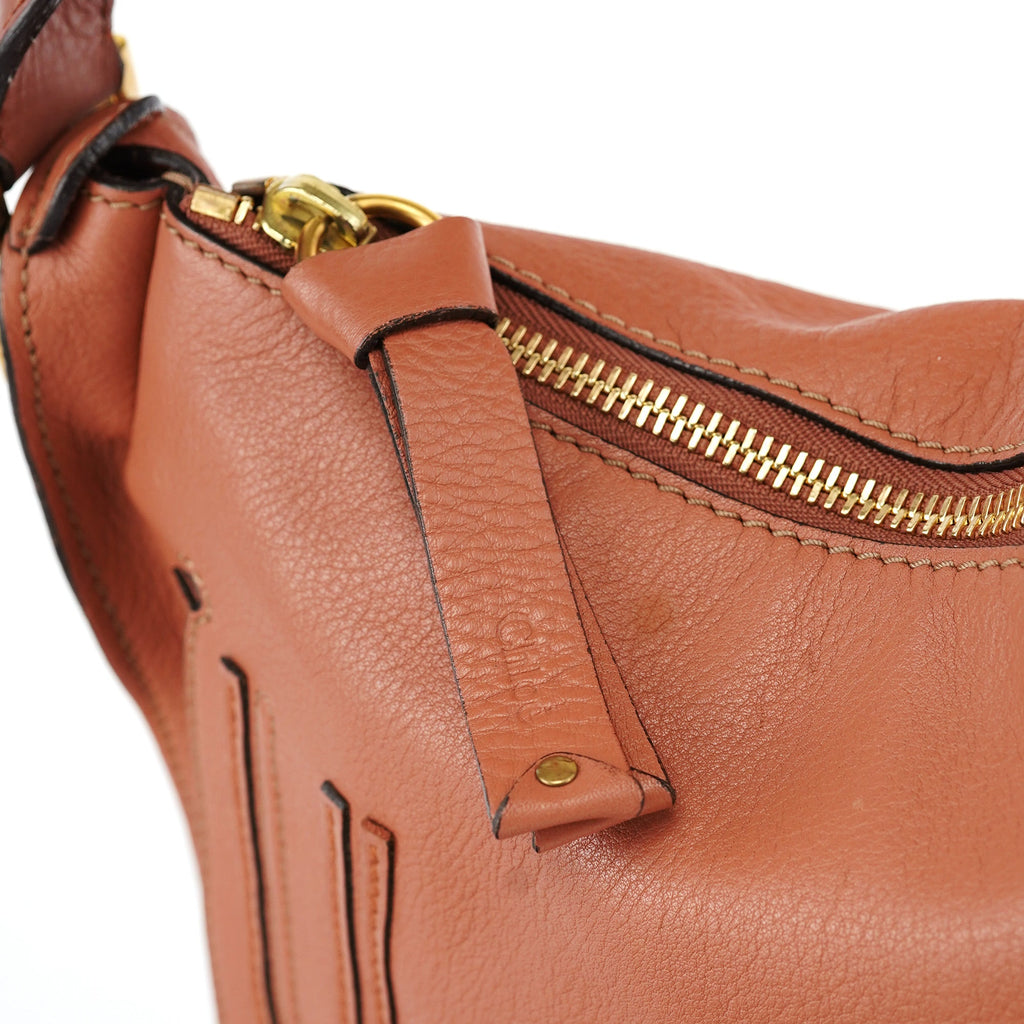 Light Brown Leather Marcie Shoulder Bag