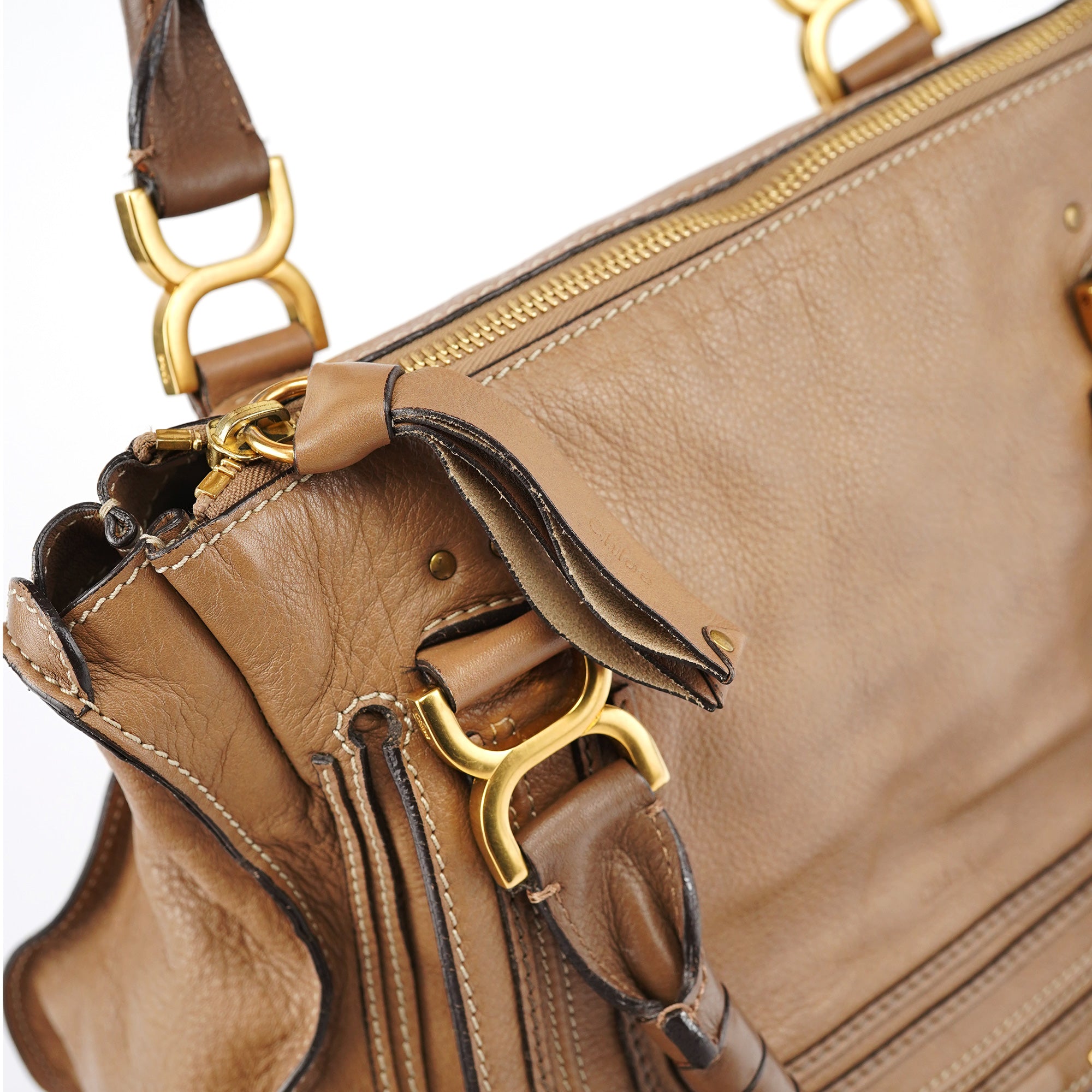Light Brown Leather Marcie Shoulder Bag