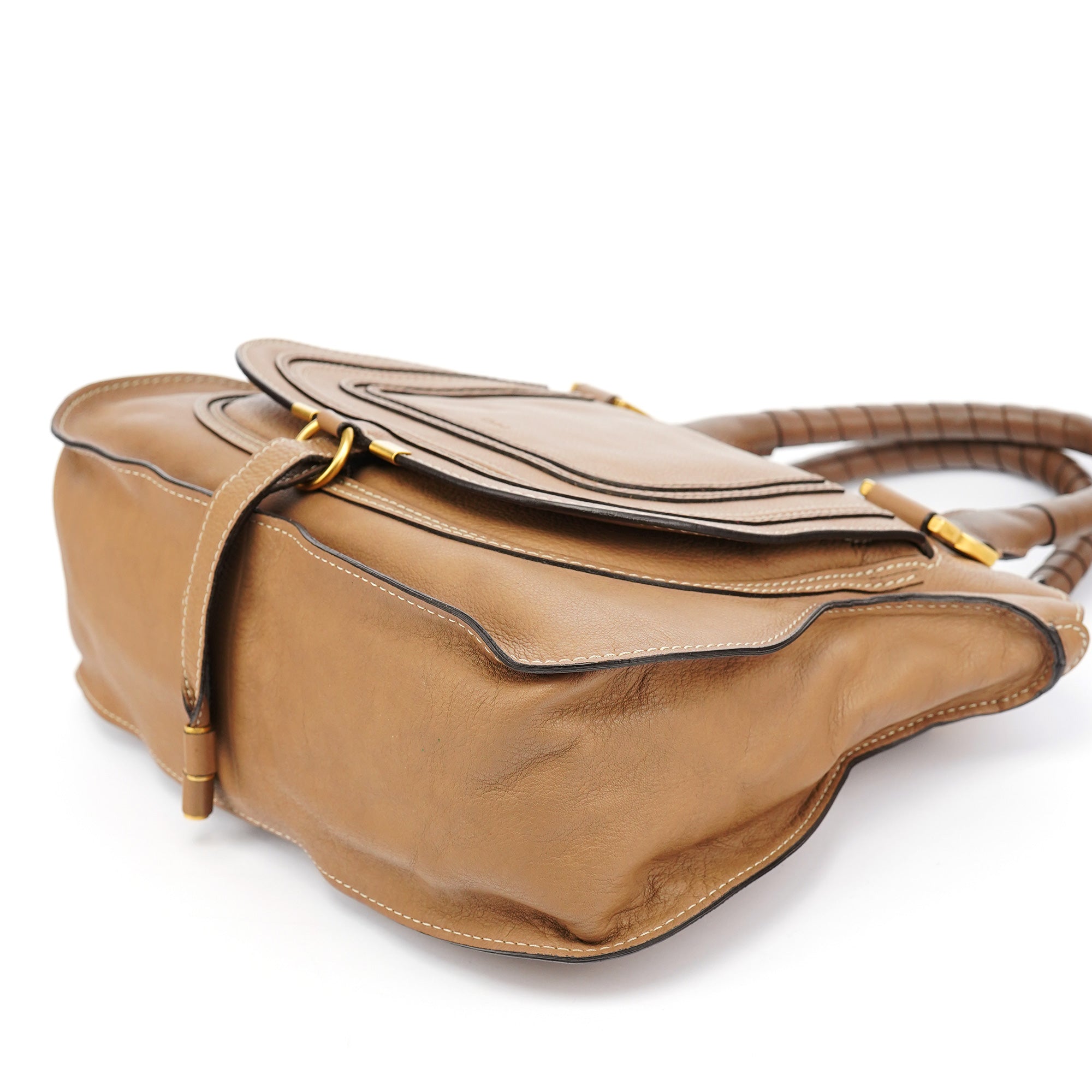 Light Brown Leather Marcie Shoulder Bag