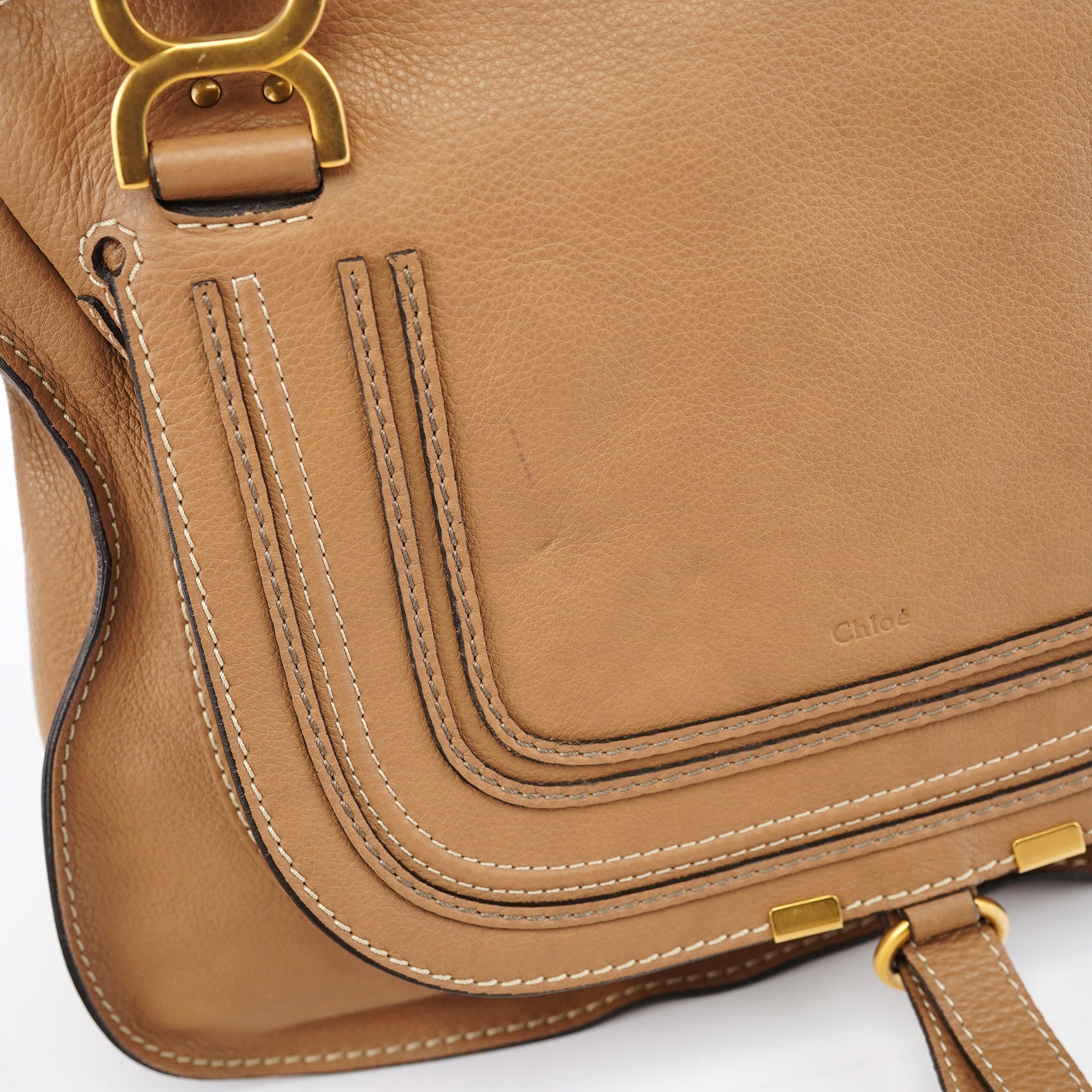 Light Brown Leather Marcie Shoulder Bag