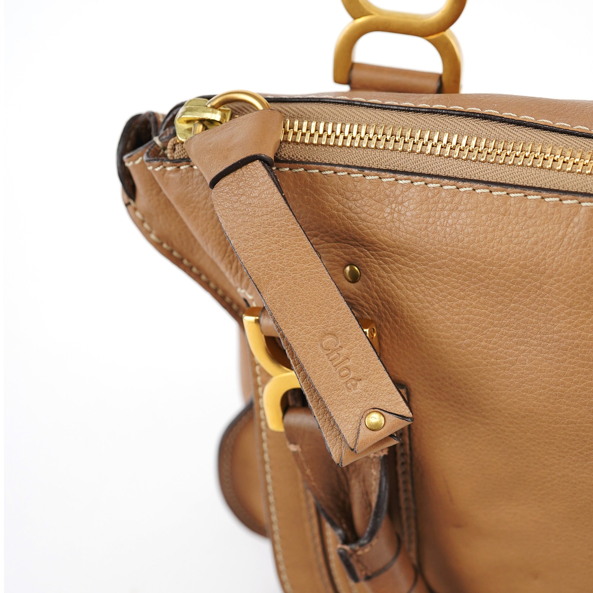Light Brown Leather Marcie Shoulder Bag