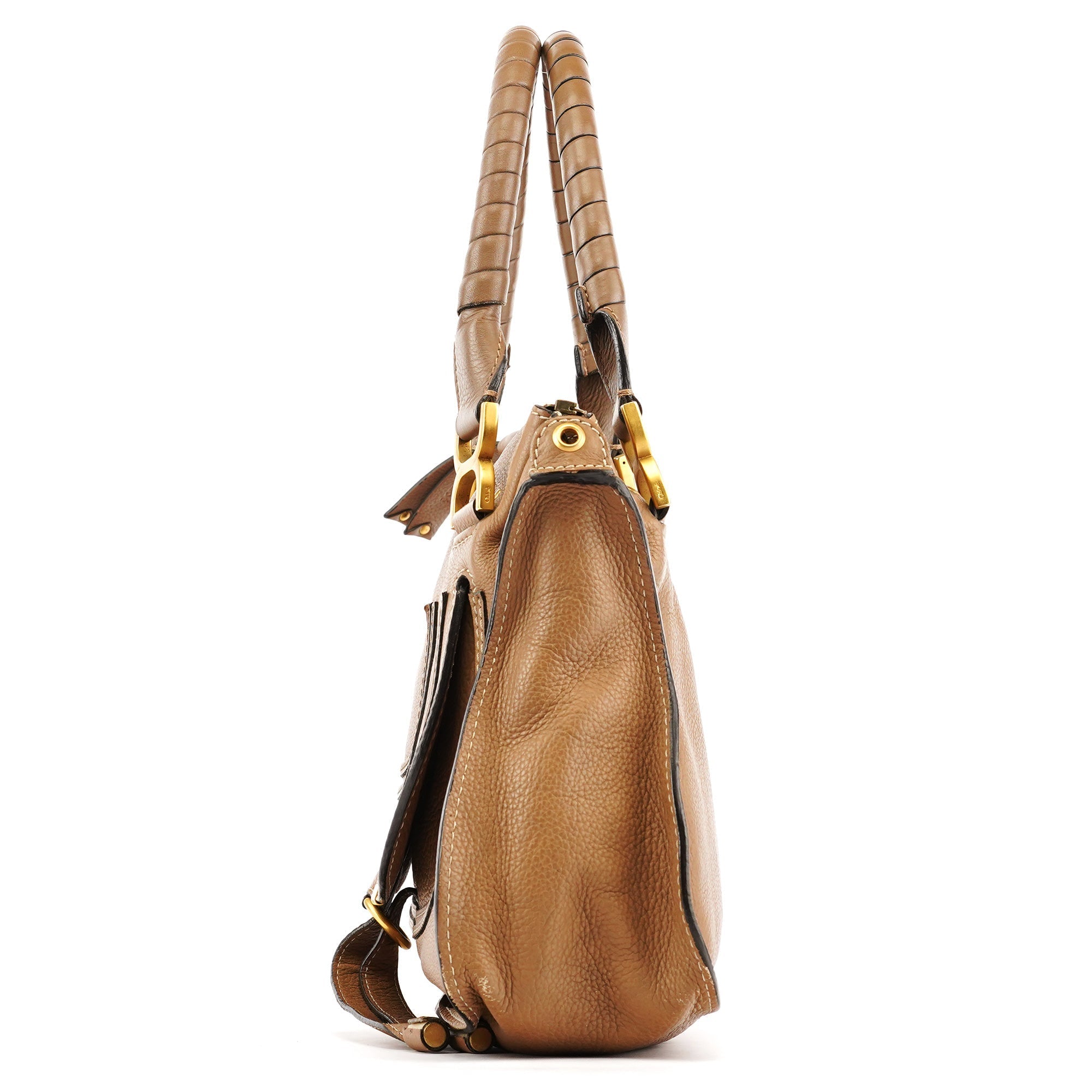 Light Brown Leather Marcie Shoulder Bag