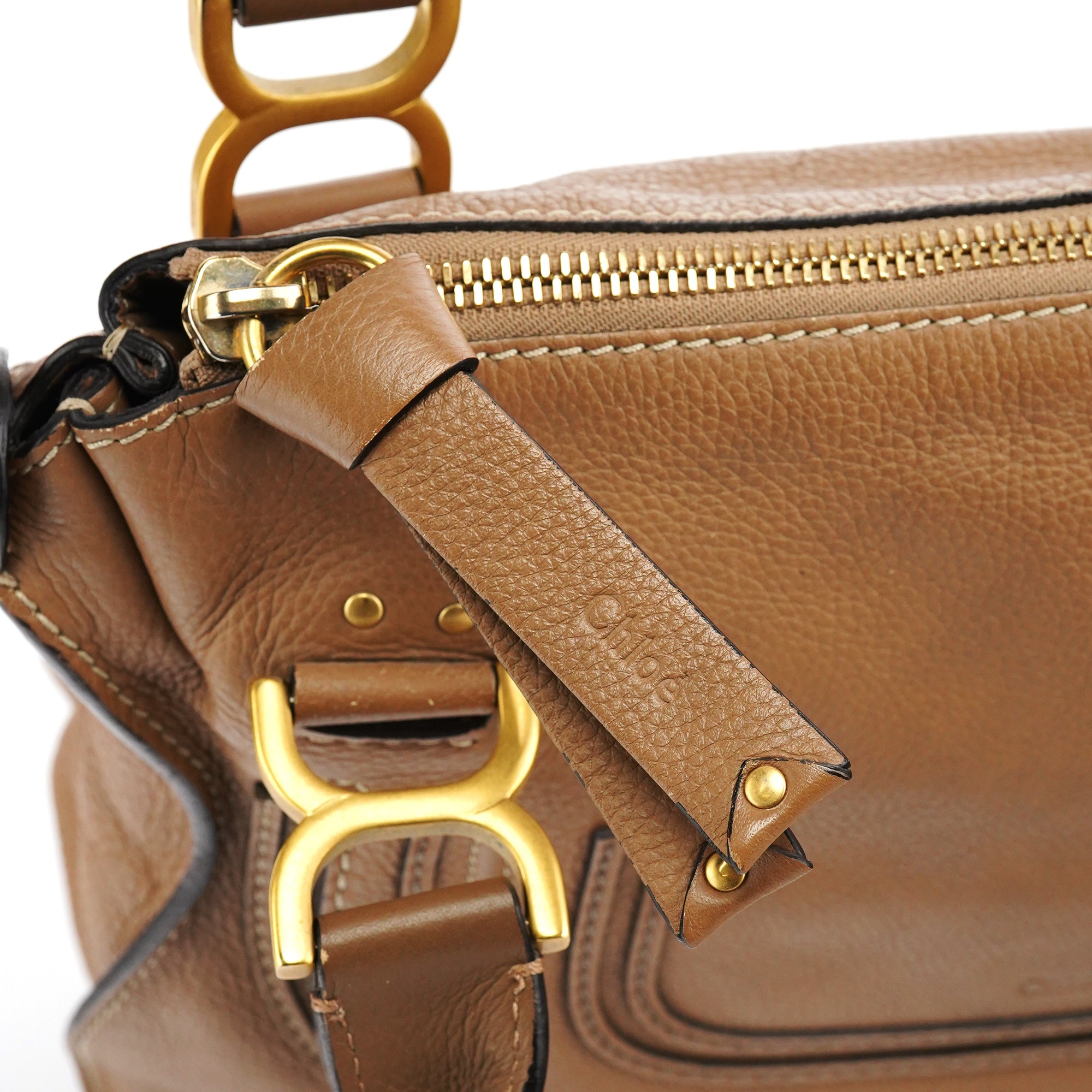 Light Brown Leather Marcie Shoulder Bag