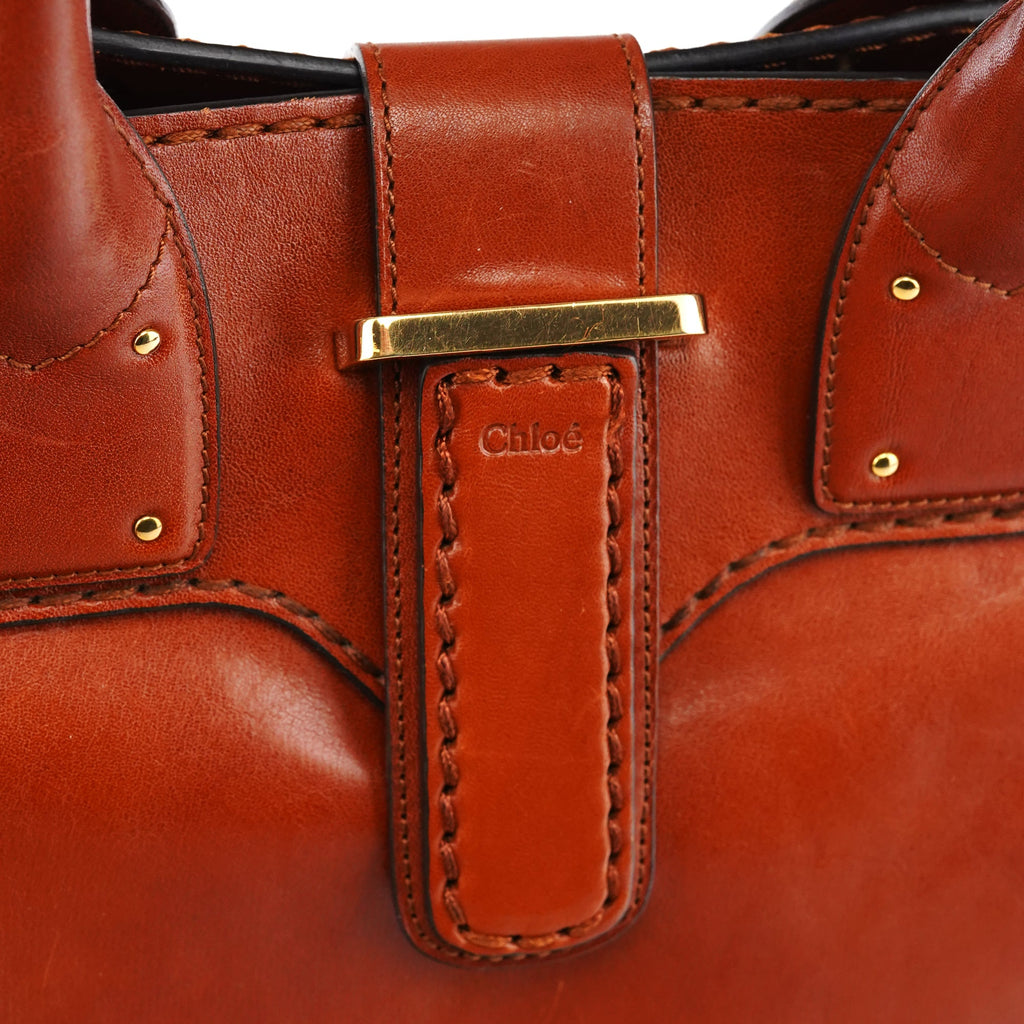 Light Brown Leather Oversized Zipper Bag