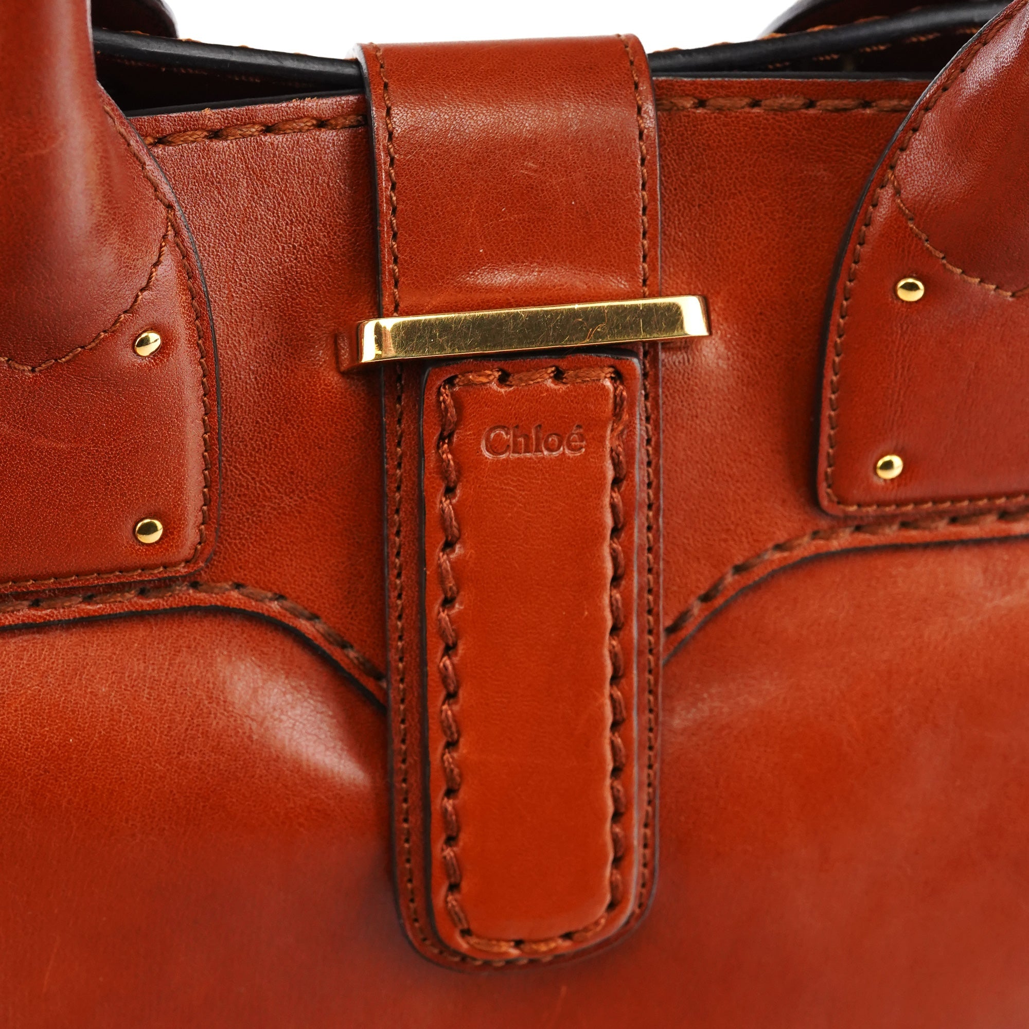 Light Brown Leather Oversized Zipper Bag