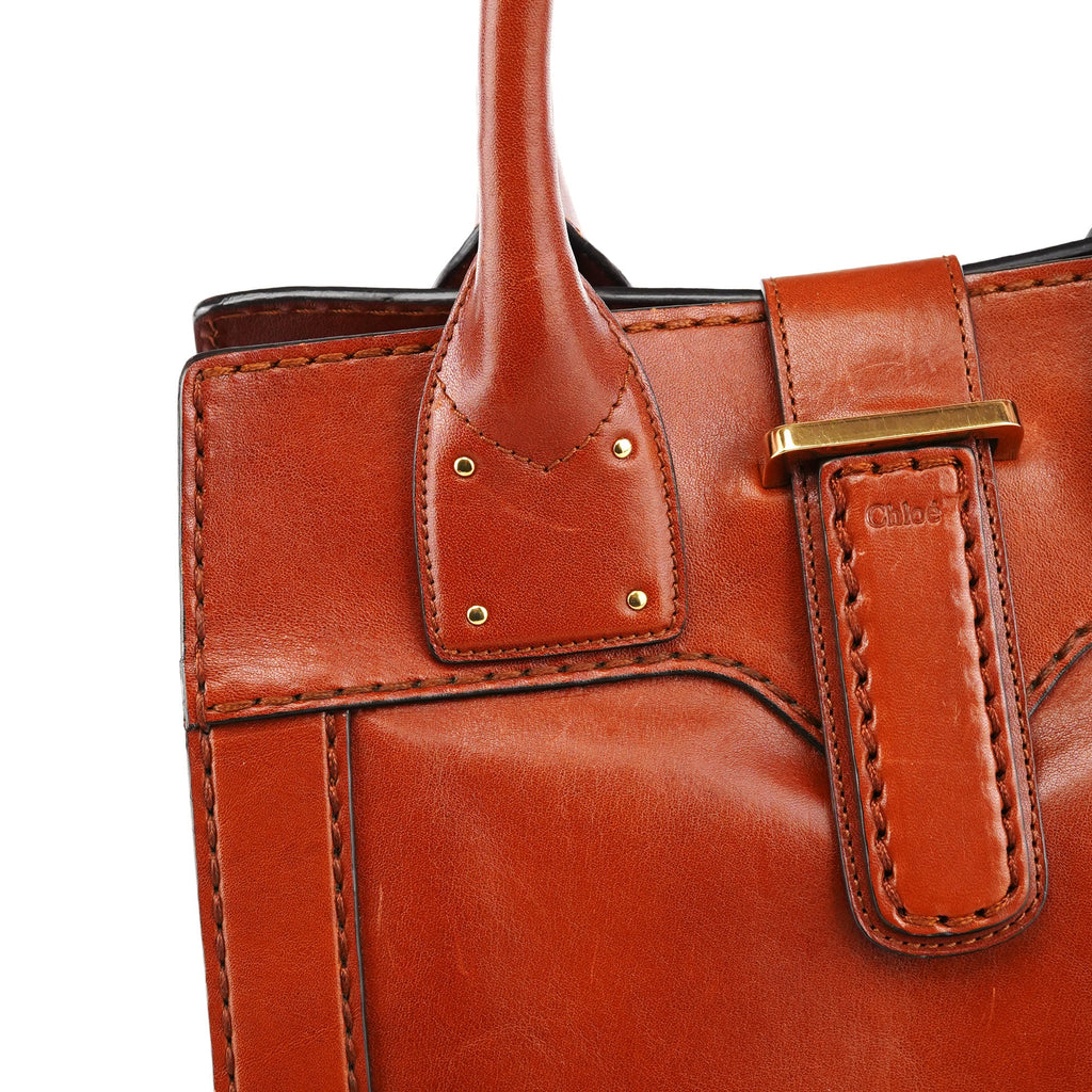 Light Brown Leather Oversized Zipper Bag