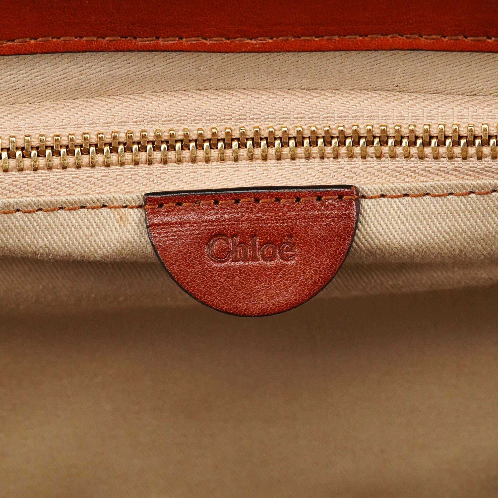 Light Brown Leather Oversized Zipper Bag