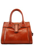 Light Brown Leather Oversized Zipper Bag