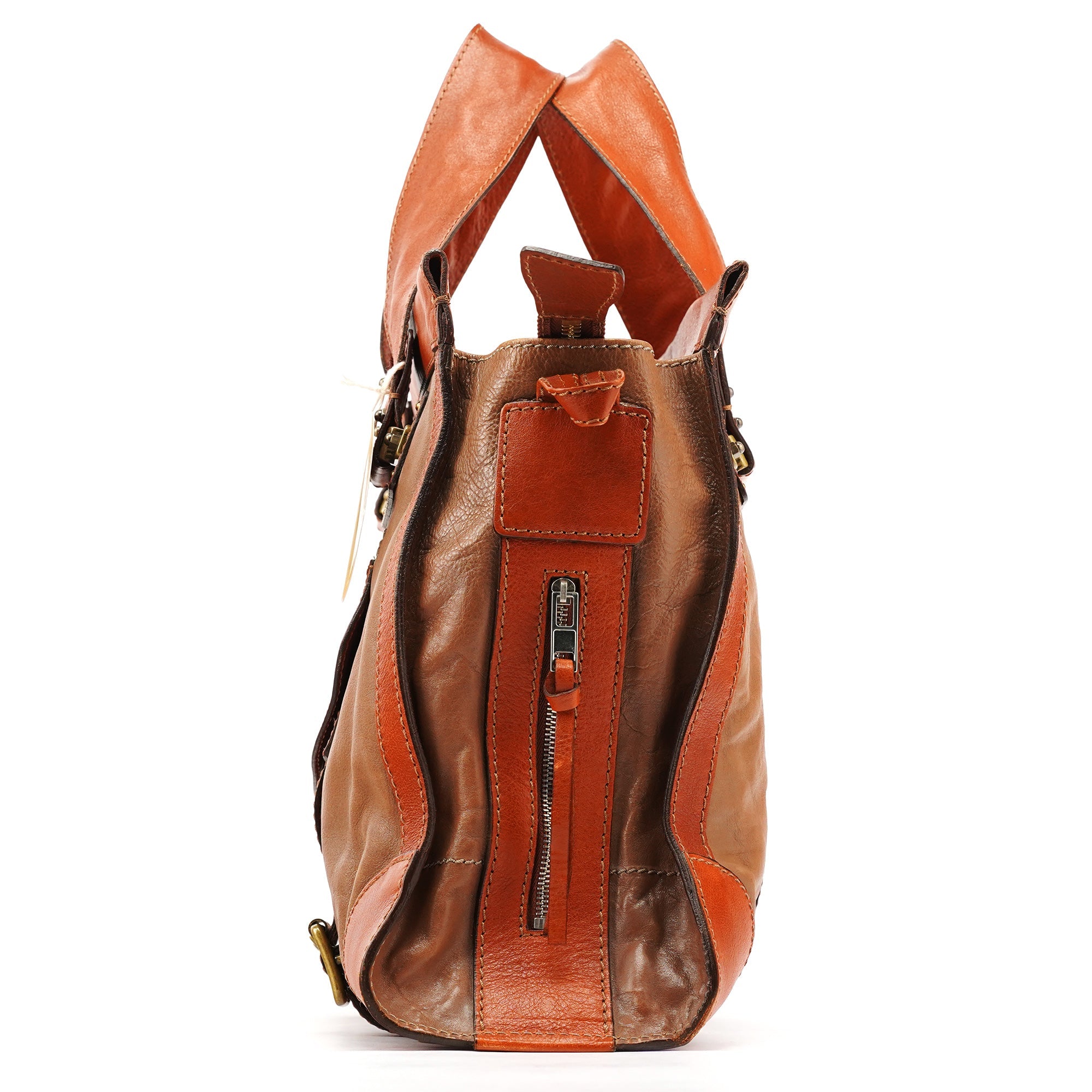 Light Brown Leather Tracy Tote Bag