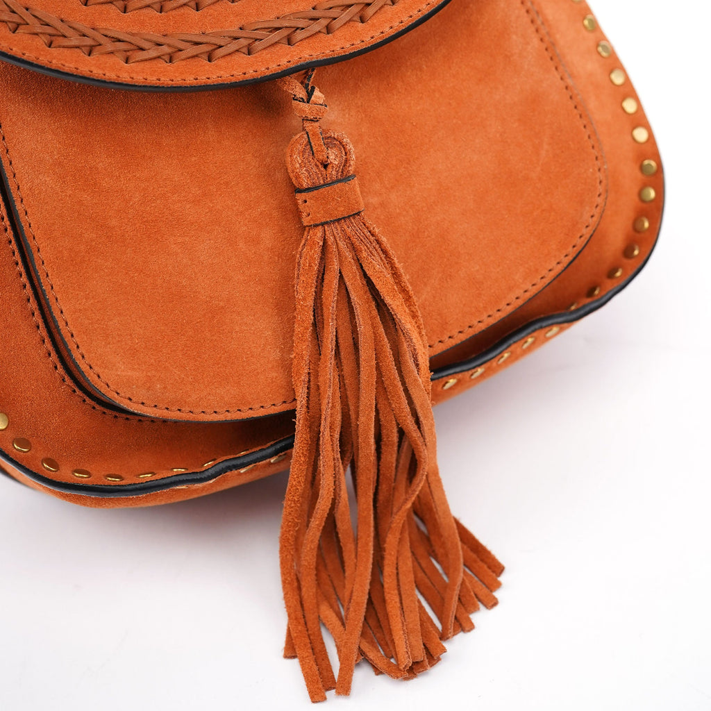 Light Brown Suede Leather Shoulder Bag