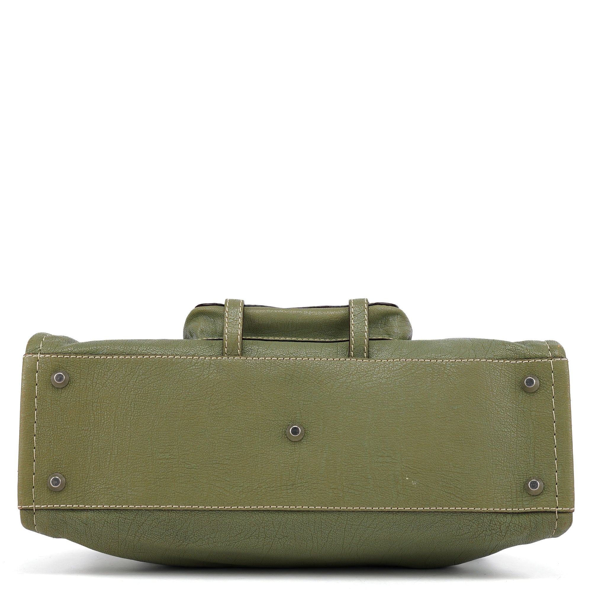 Light Green Leather Edith 2-Way Tote Bag