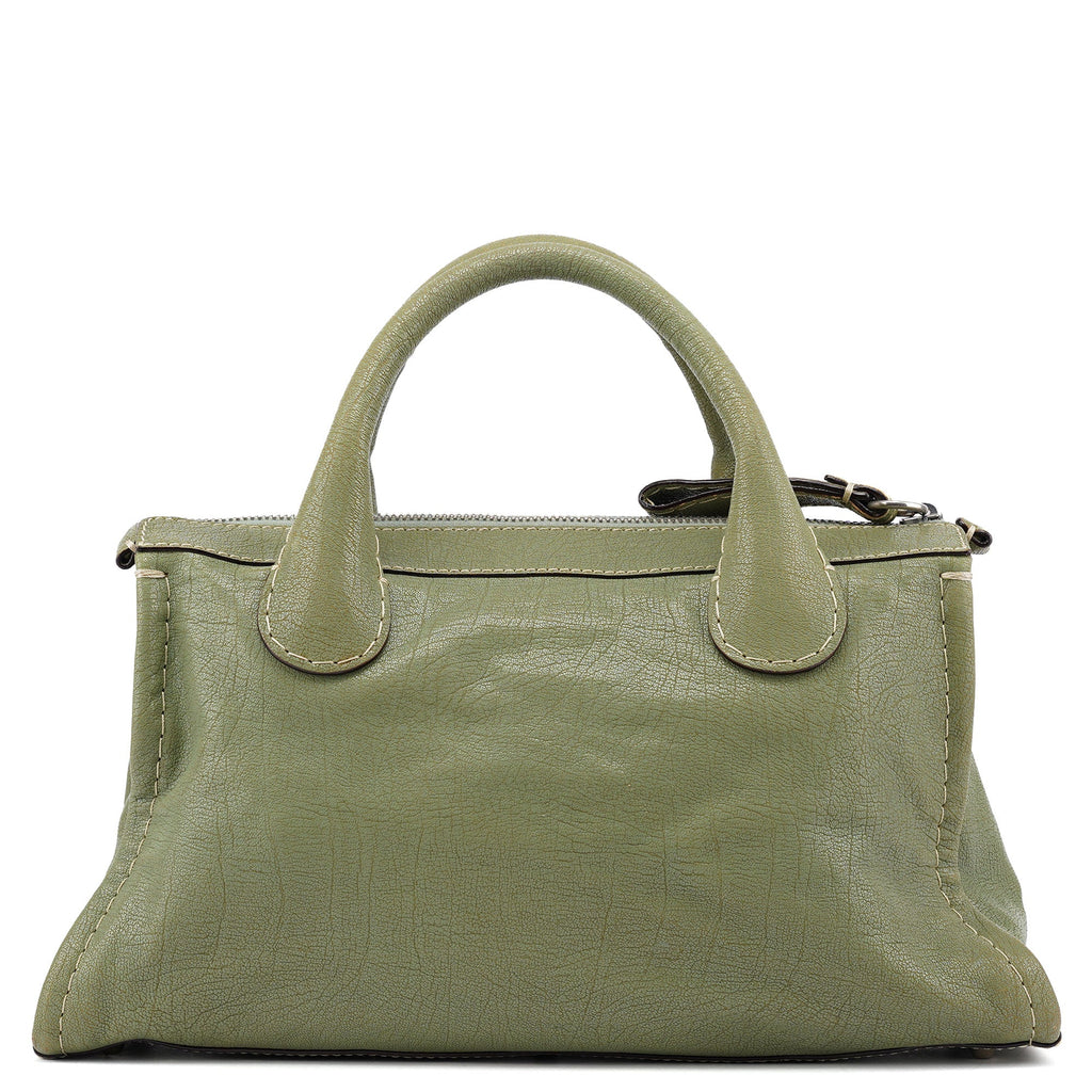 Light Green Leather Edith 2-Way Tote Bag