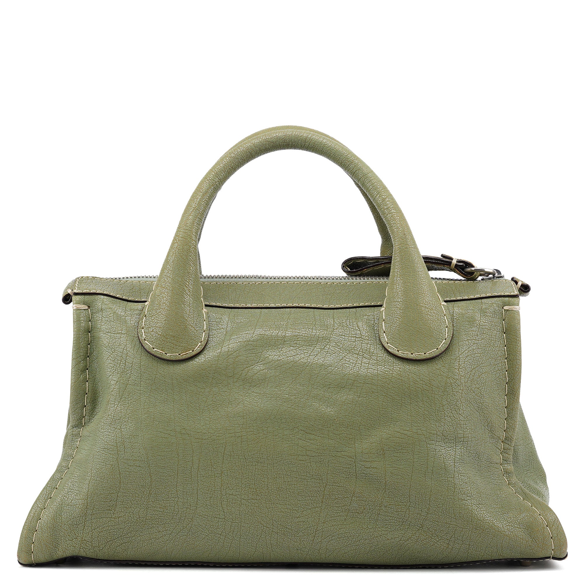 Light Green Leather Edith 2-Way Tote Bag