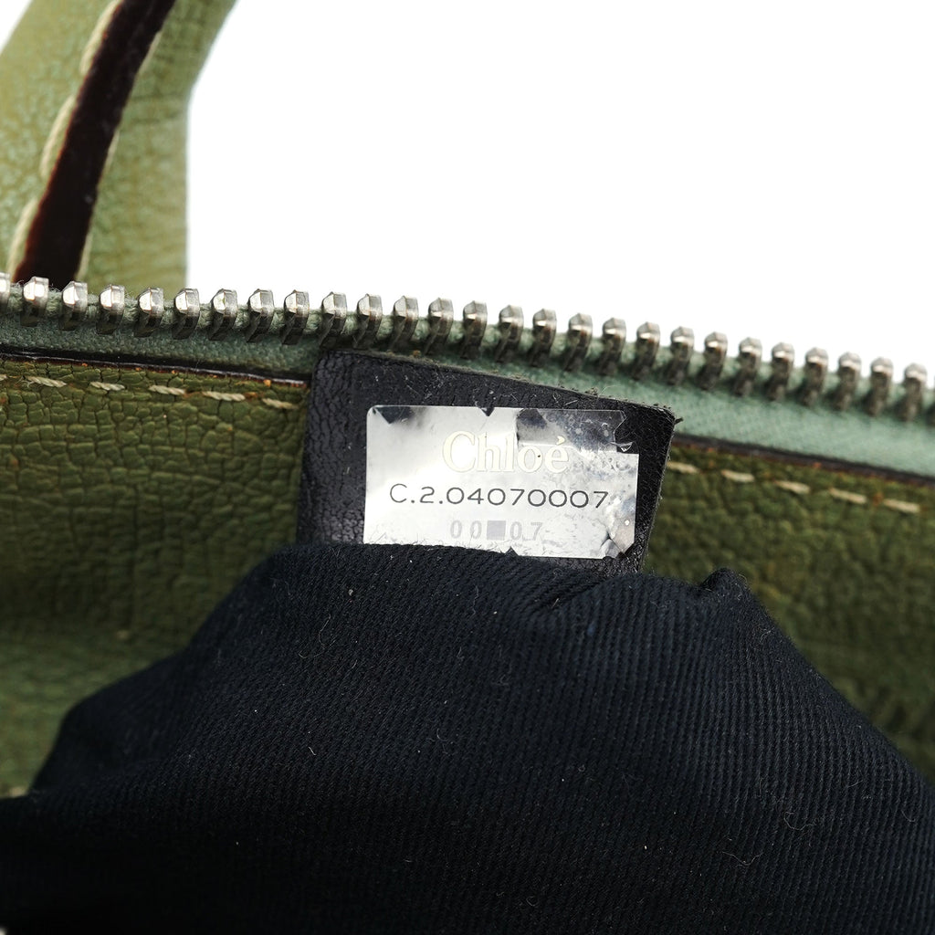 Light Green Leather Edith 2-Way Tote Bag