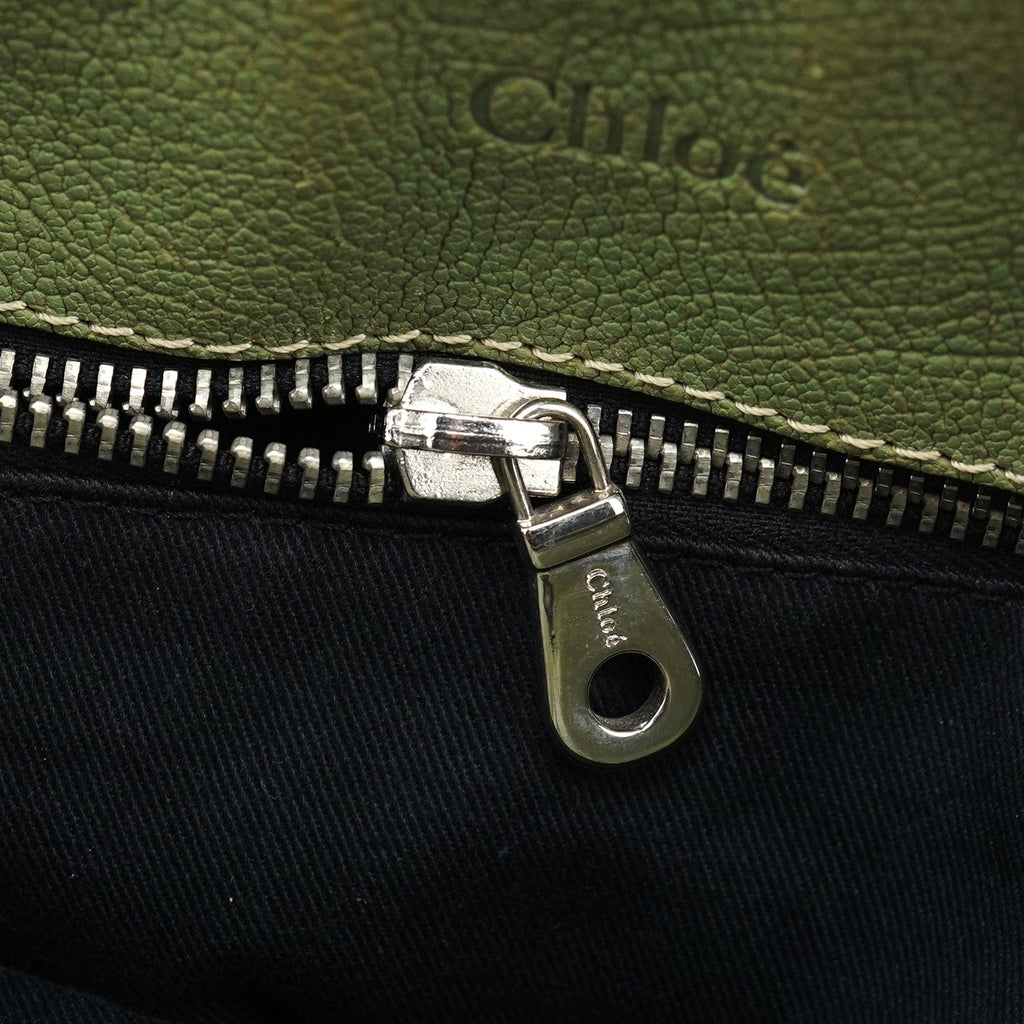 Light Green Leather Edith 2-Way Tote Bag