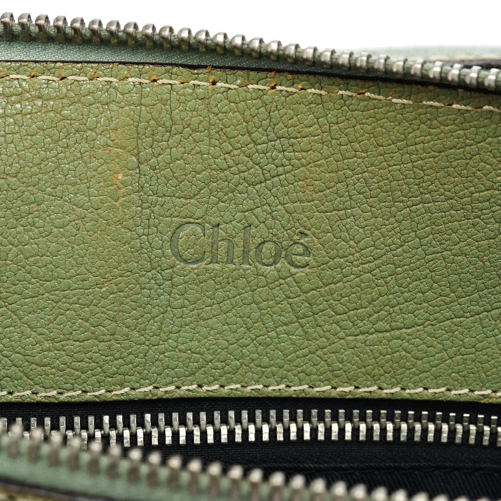 Light Green Leather Edith 2-Way Tote Bag