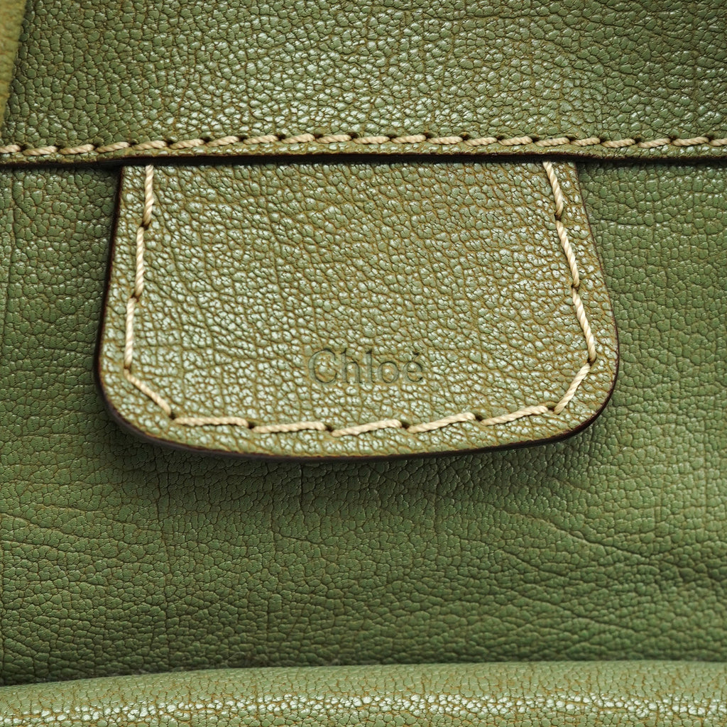 Light Green Leather Edith 2-Way Tote Bag