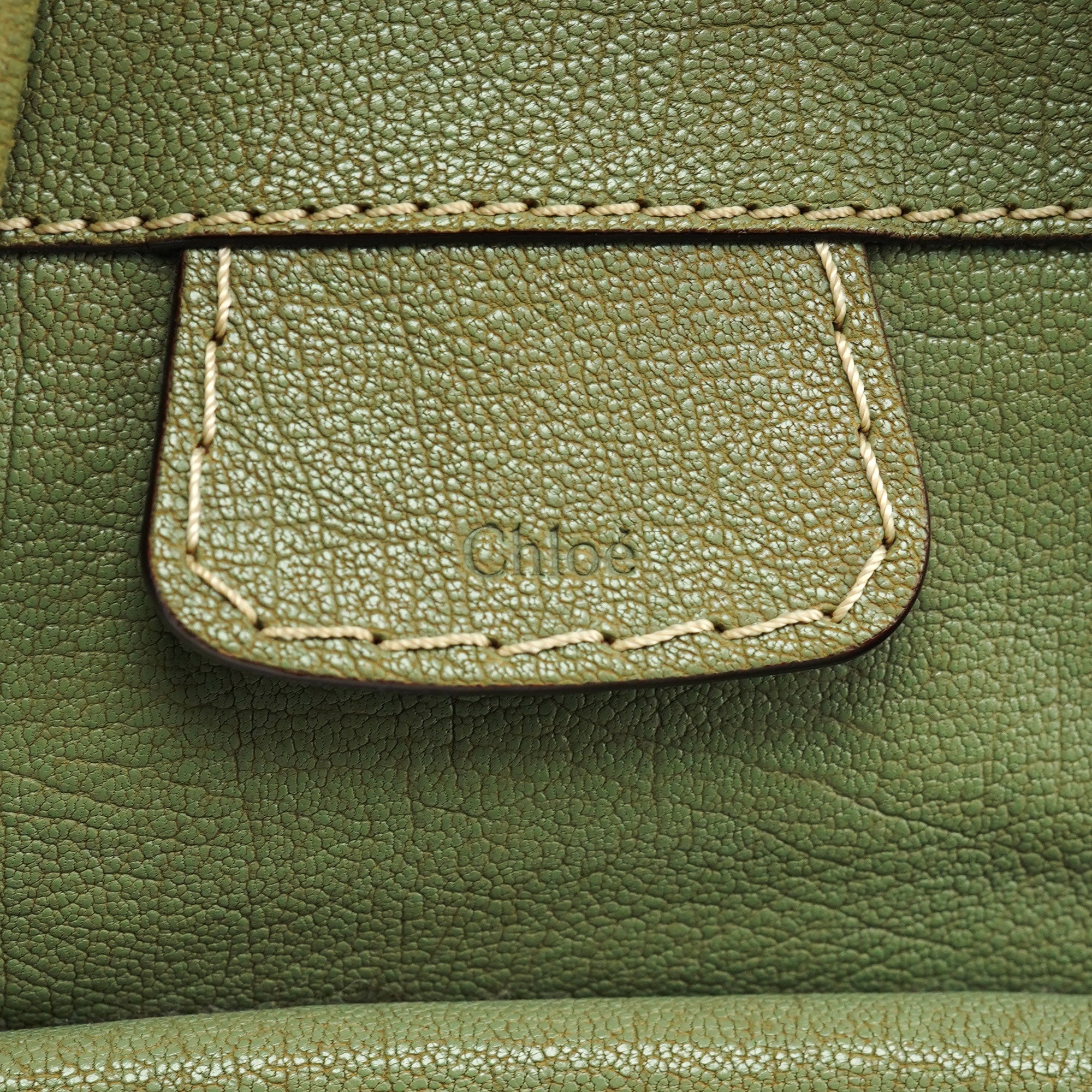 Light Green Leather Edith 2-Way Tote Bag
