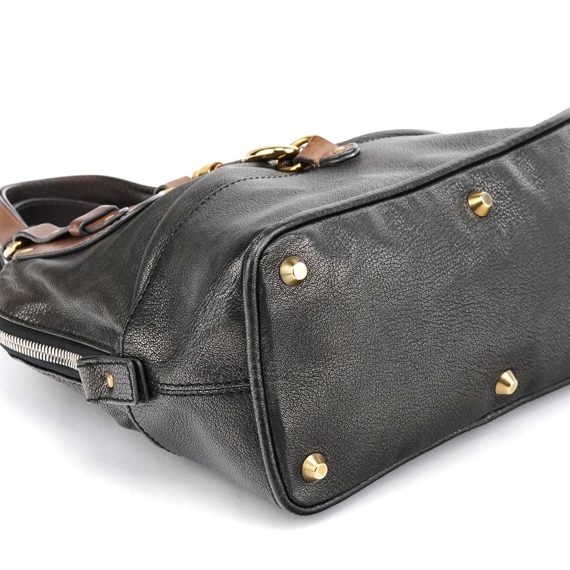 Metallic Leather Kerala Tote Bag