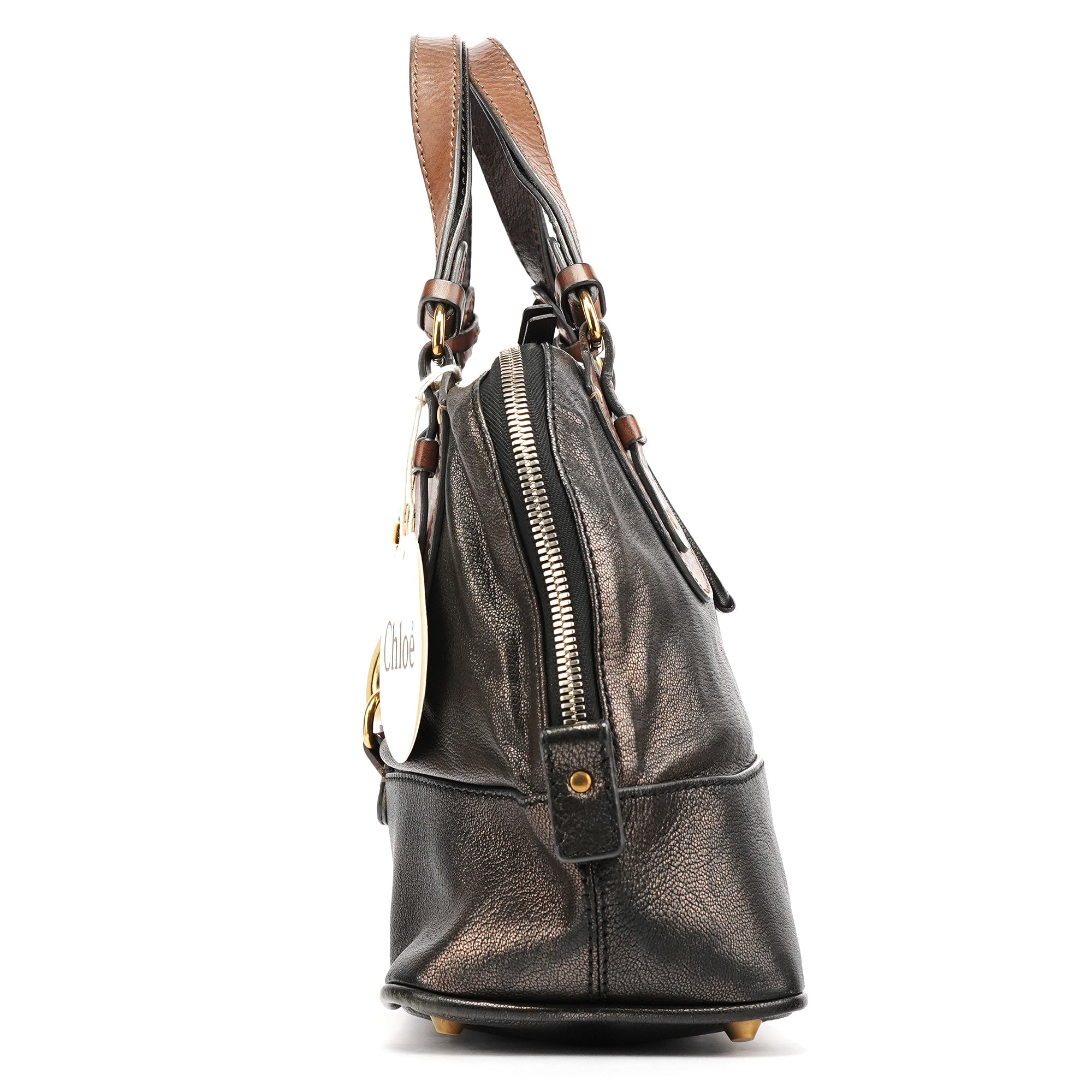 Metallic Leather Kerala Tote Bag