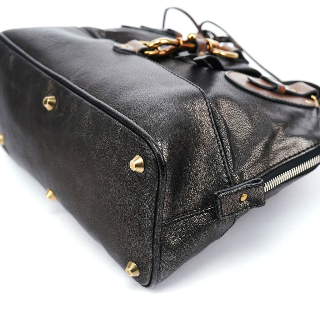 Metallic Leather Kerala Tote Bag