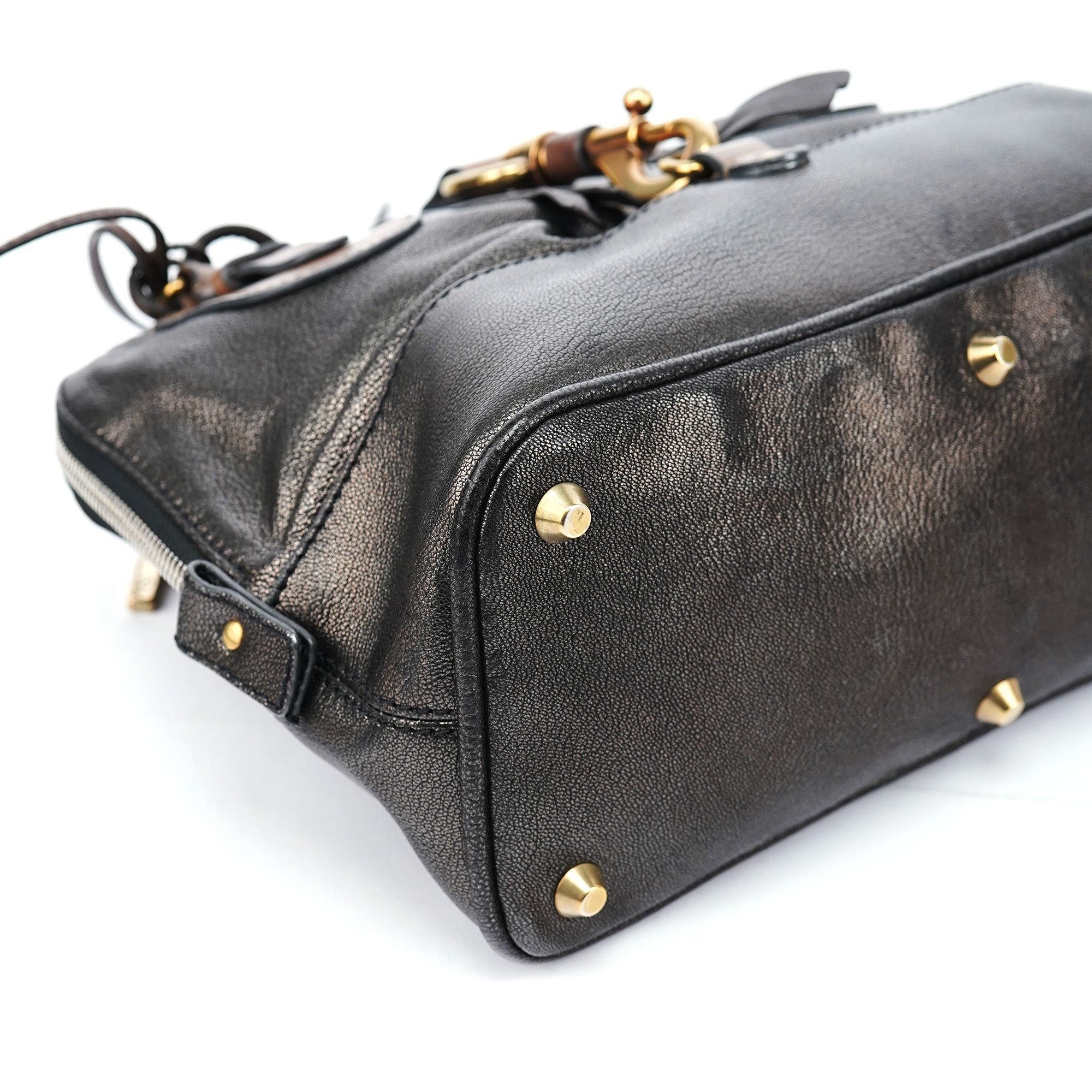 Metallic Leather Kerala Tote Bag