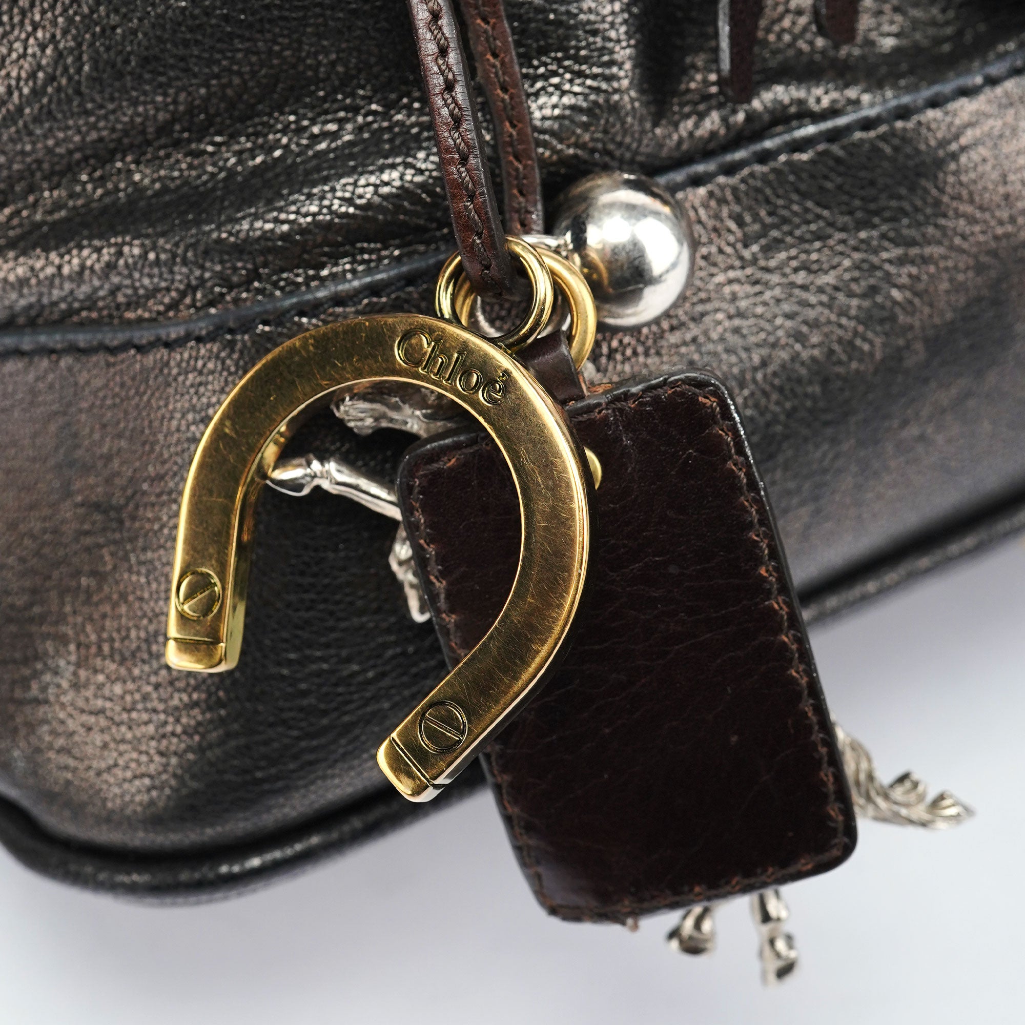 Metallic Leather Kerala Tote Bag