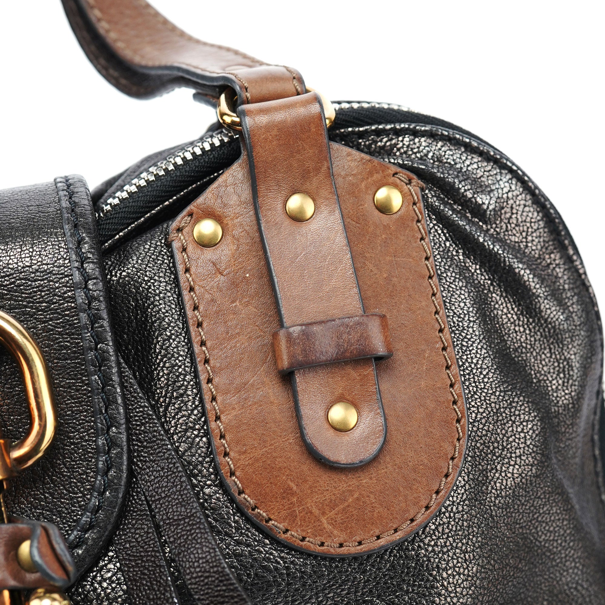 Metallic Leather Kerala Tote Bag