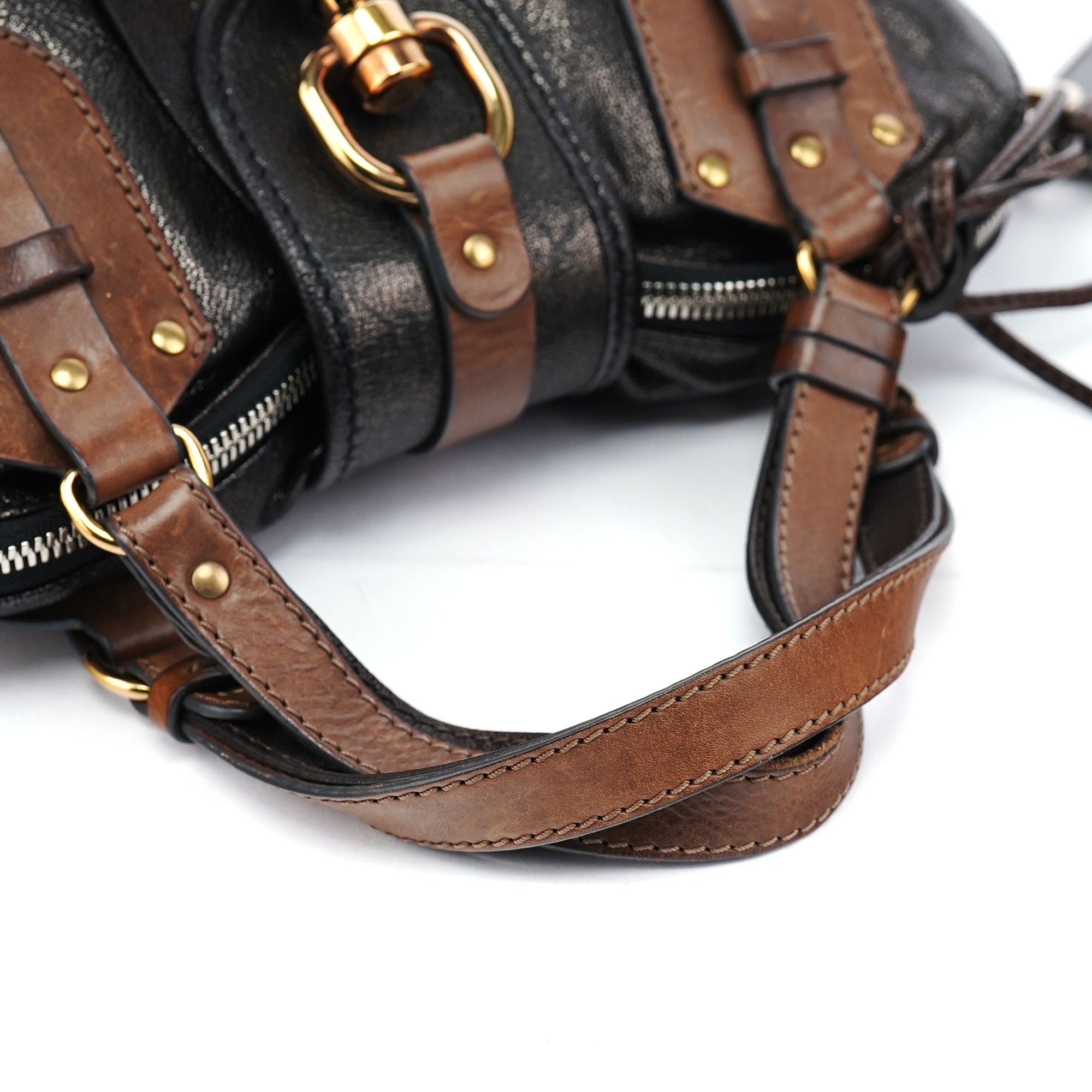 Metallic Leather Kerala Tote Bag