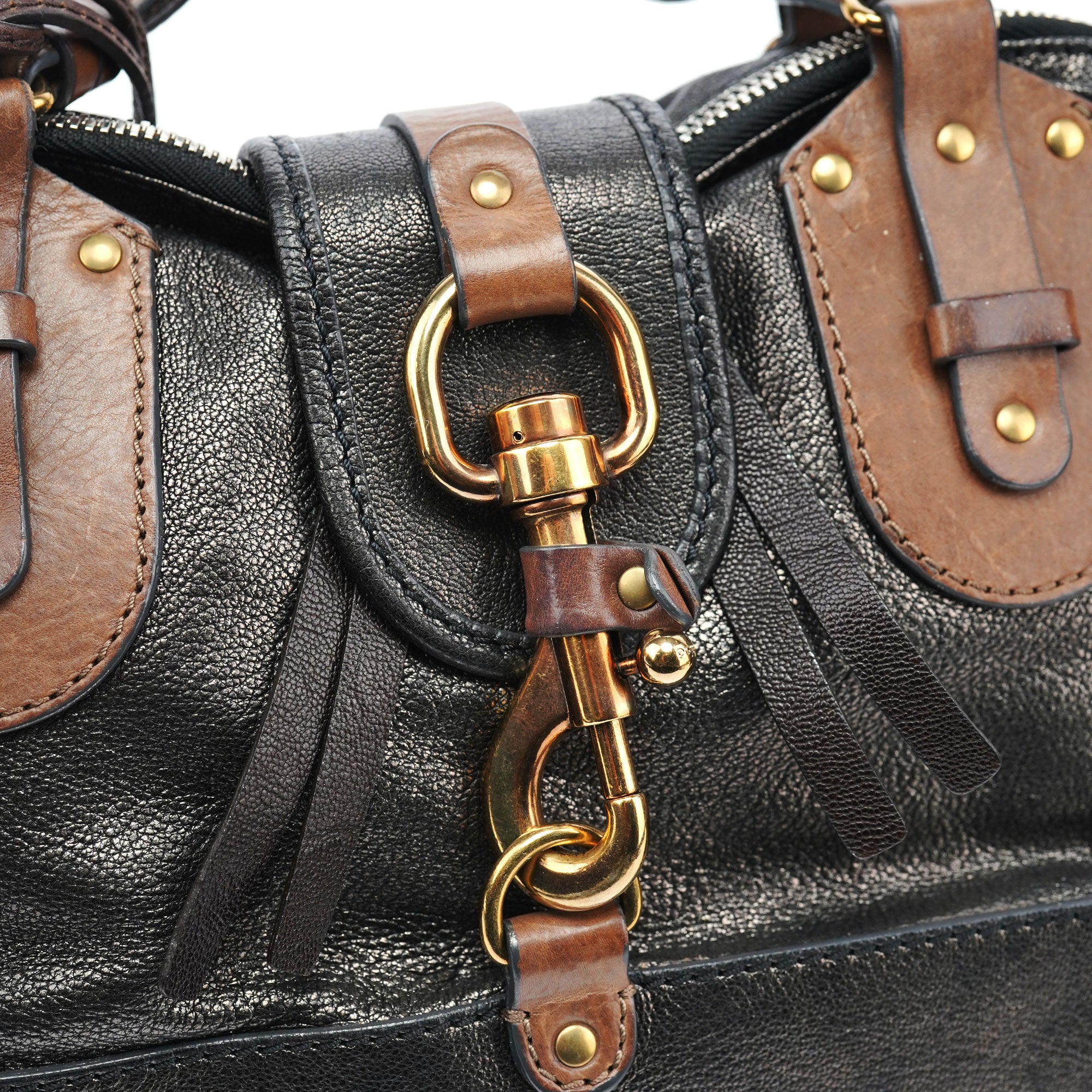 Metallic Leather Kerala Tote Bag
