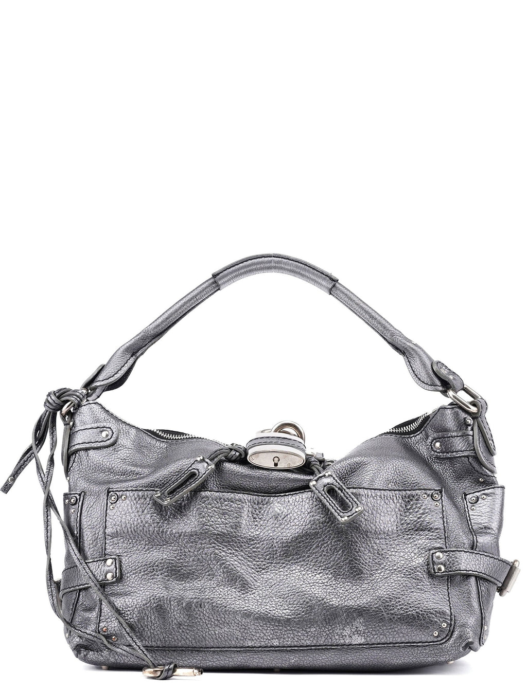 Metallic Leather Paddington Shoulder Bag