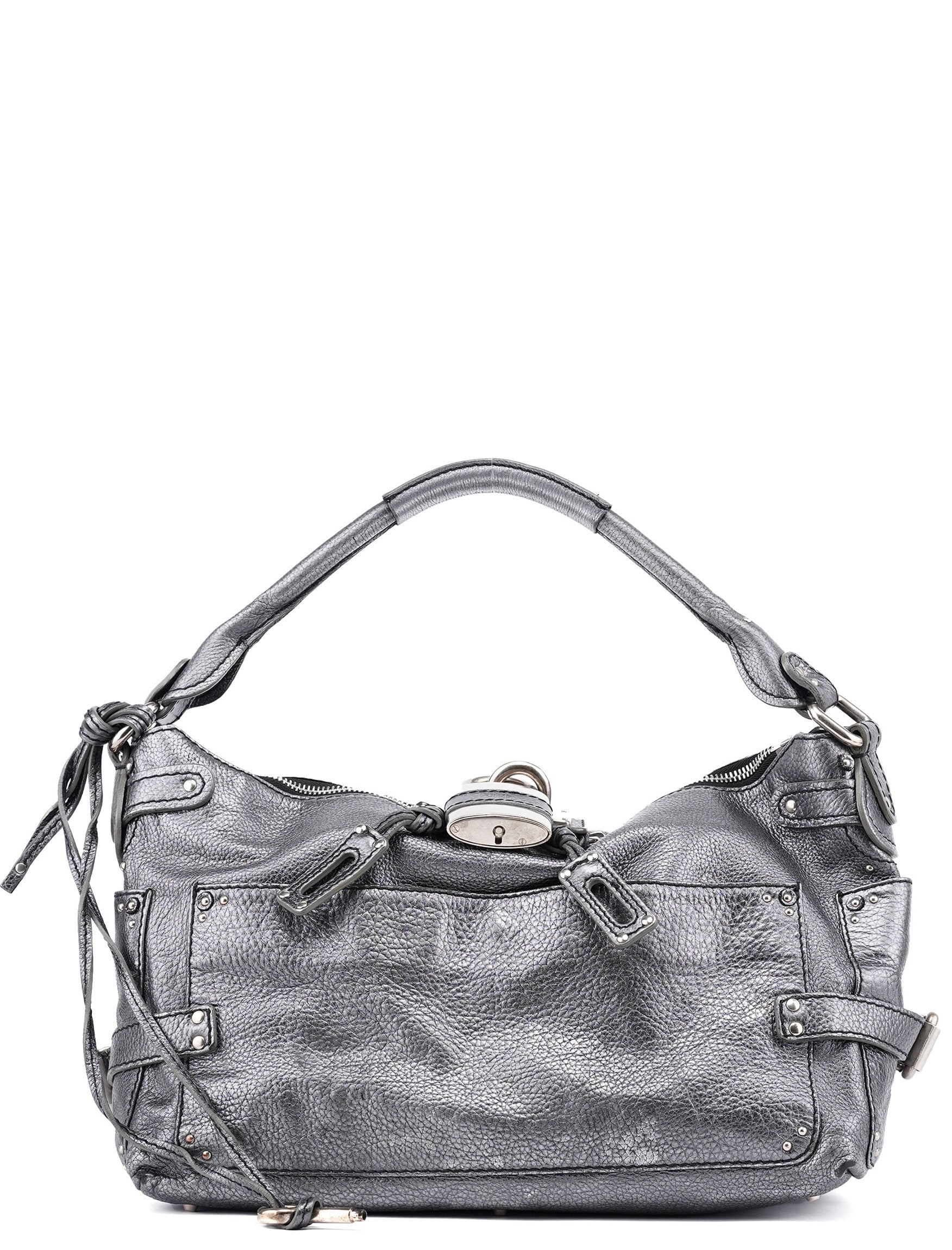 Metallic Leather Paddington Shoulder Bag