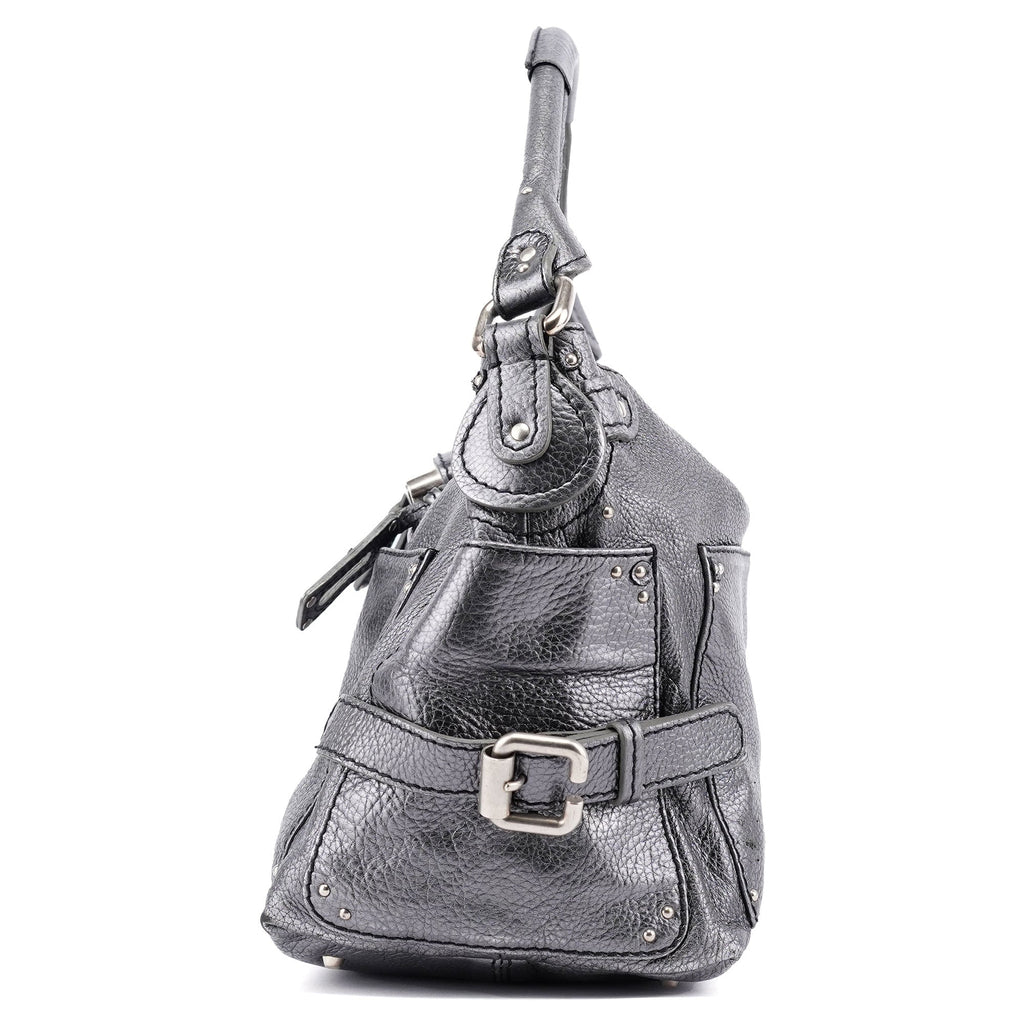 Metallic Leather Paddington Shoulder Bag