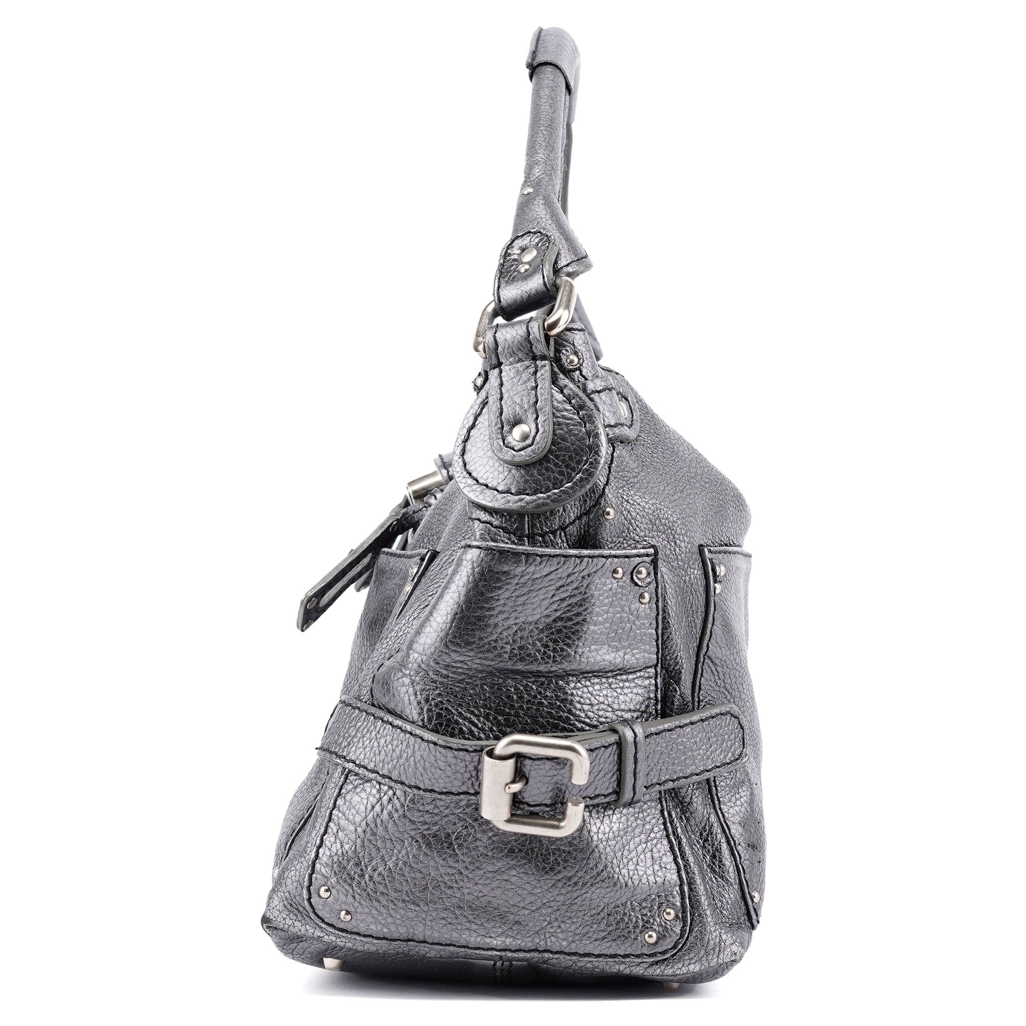 Metallic Leather Paddington Shoulder Bag