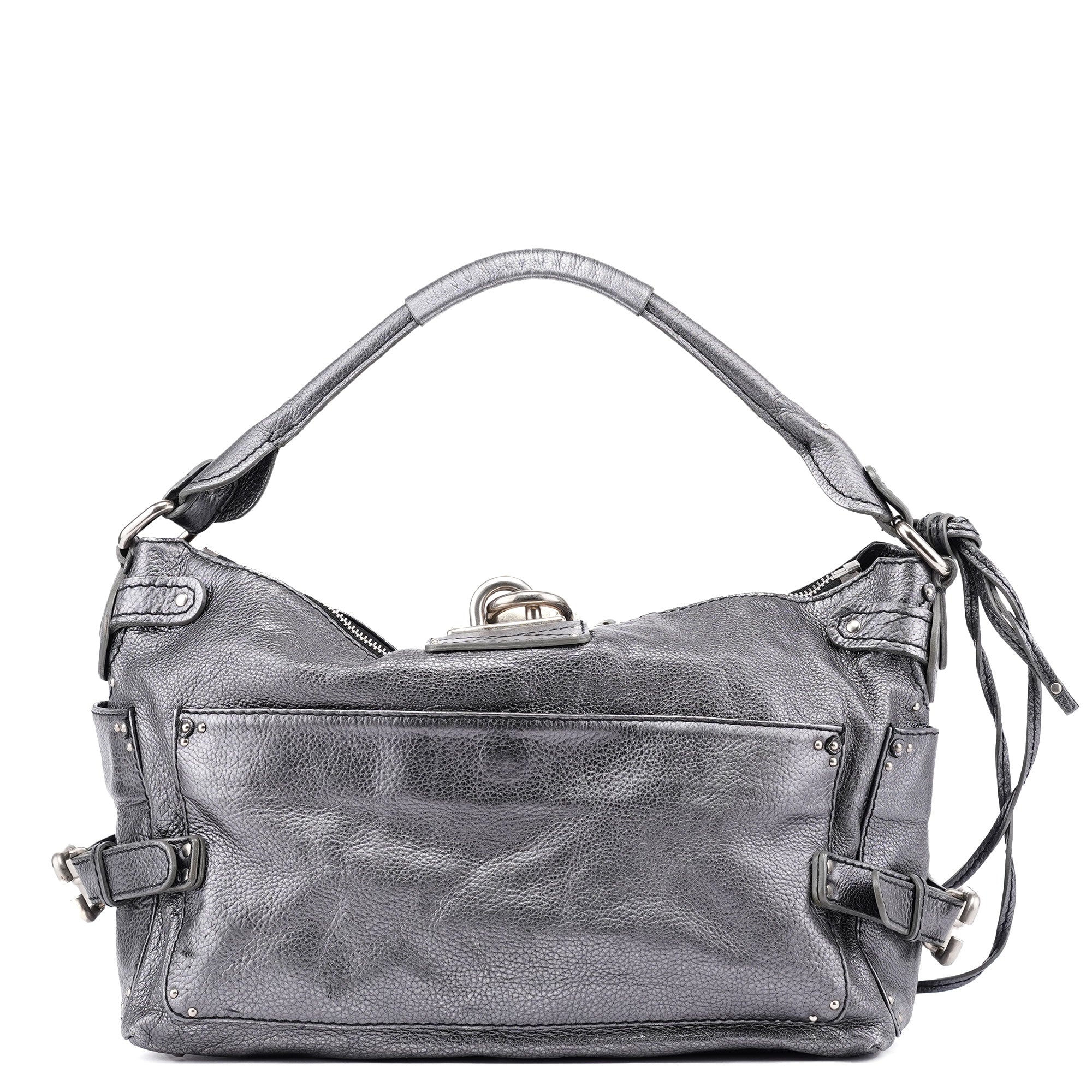 Metallic Leather Paddington Shoulder Bag