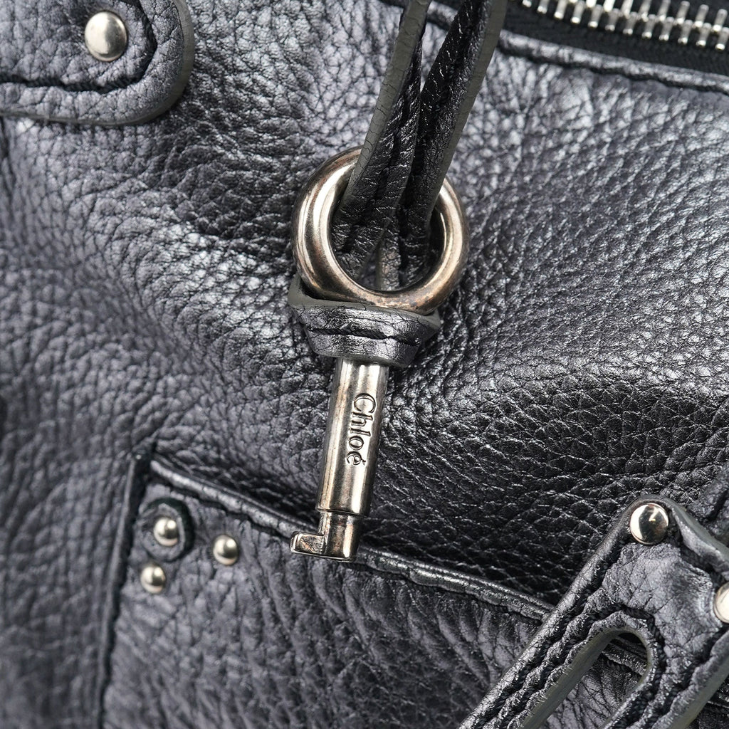 Metallic Leather Paddington Shoulder Bag