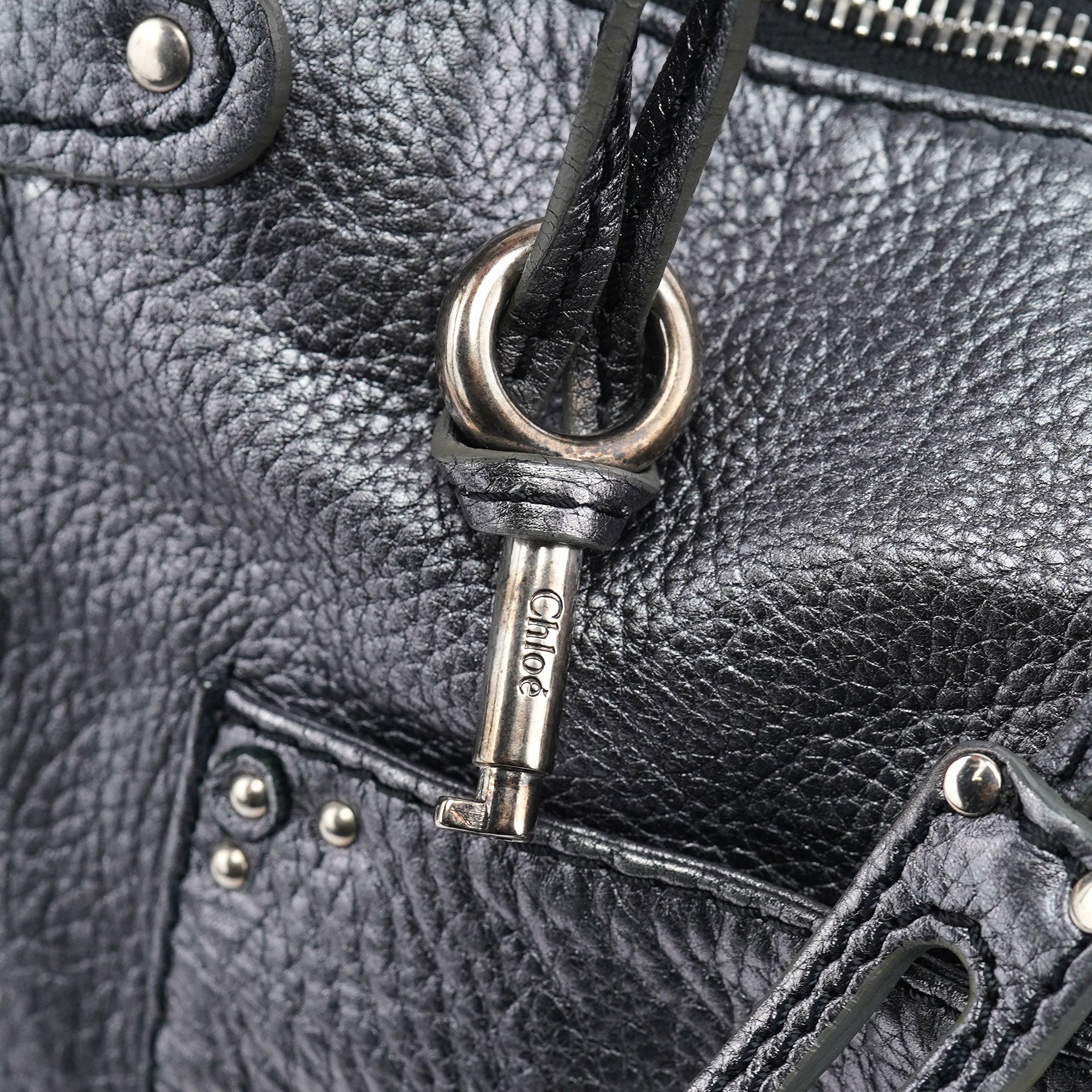 Metallic Leather Paddington Shoulder Bag