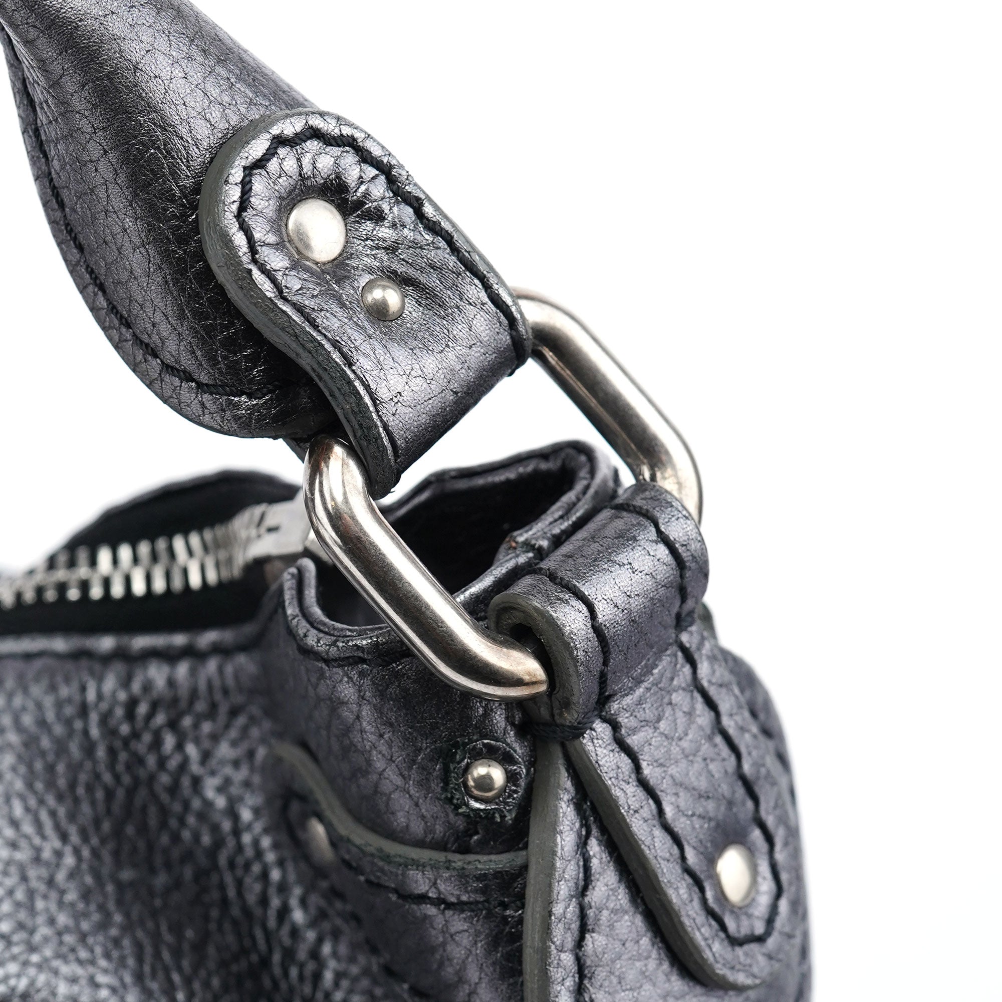 Metallic Leather Paddington Shoulder Bag